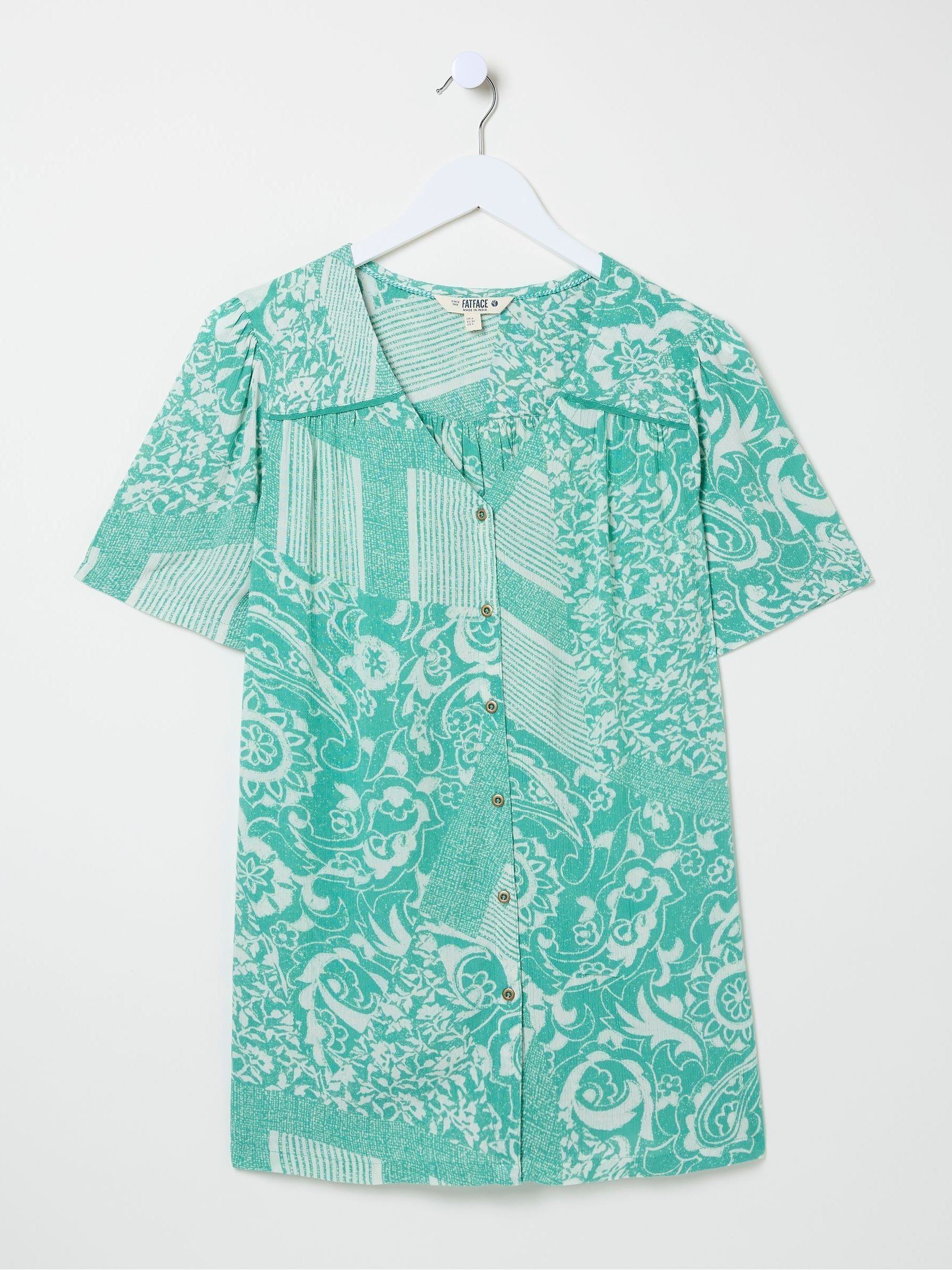 カサブランカ☆ARGUE FOODIE&long tunic Cassidy Blue Patched Paisley Tunic | FatFace