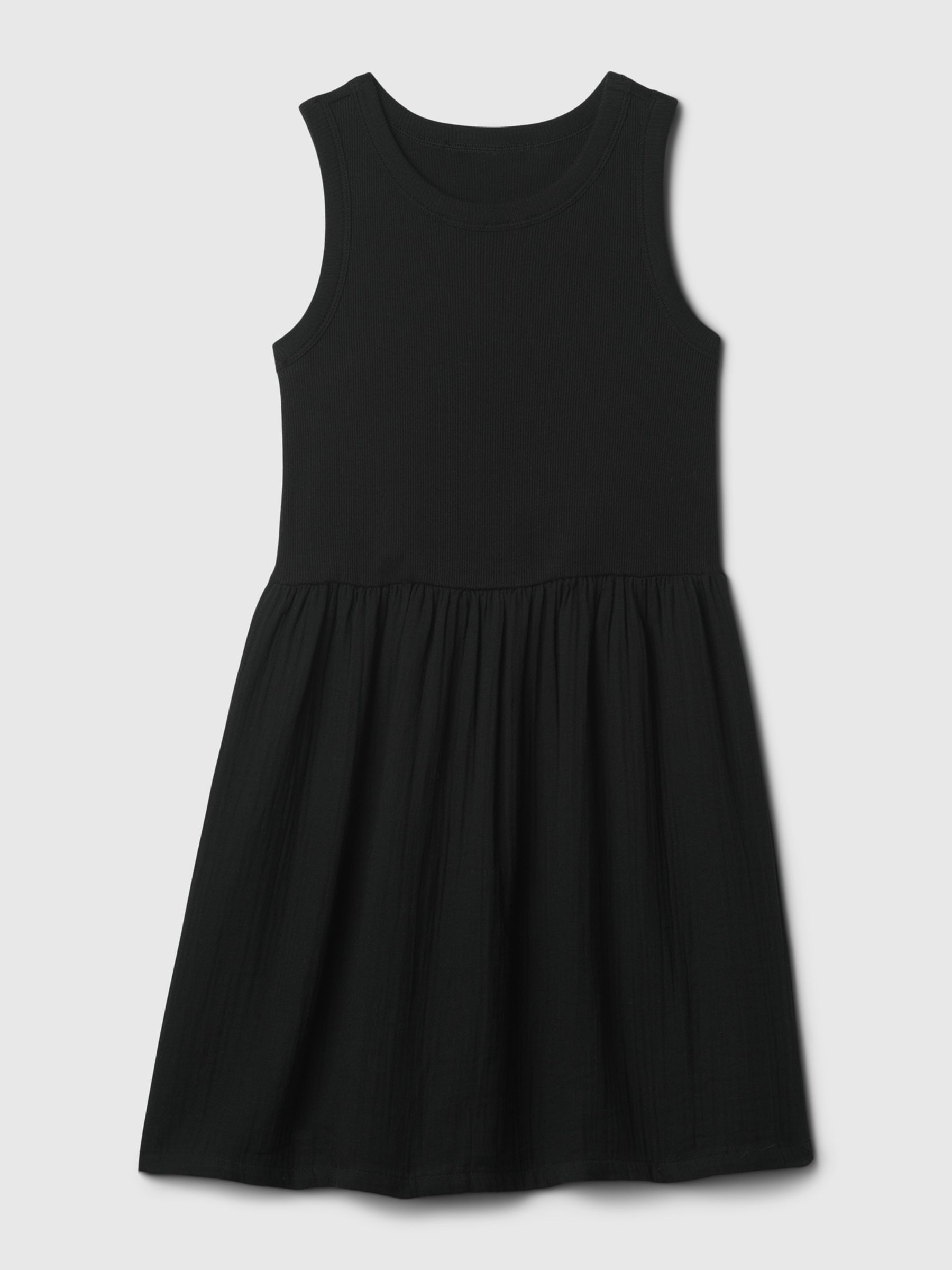 Black Crinkle Gauze Skater Dress (4-13yrs) - Image 3 of 3