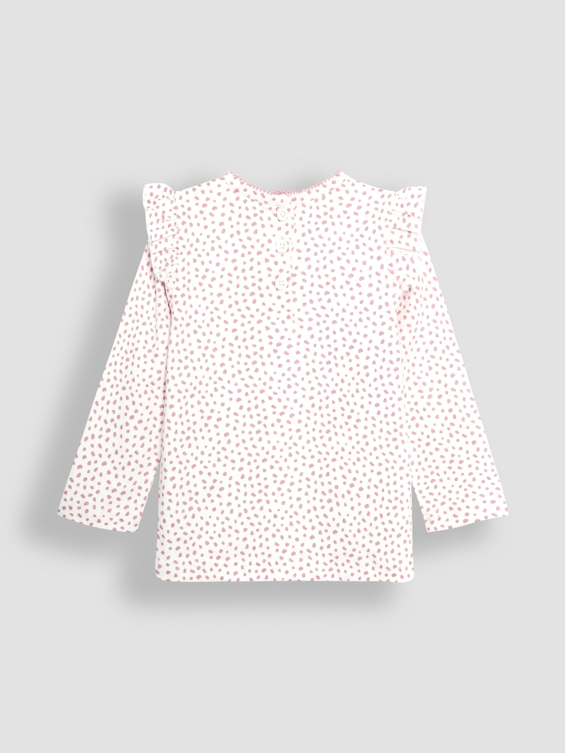 Pink Bunny & Butterfly Frill Long Sleeve Appliqué Top - Image 2 of 3