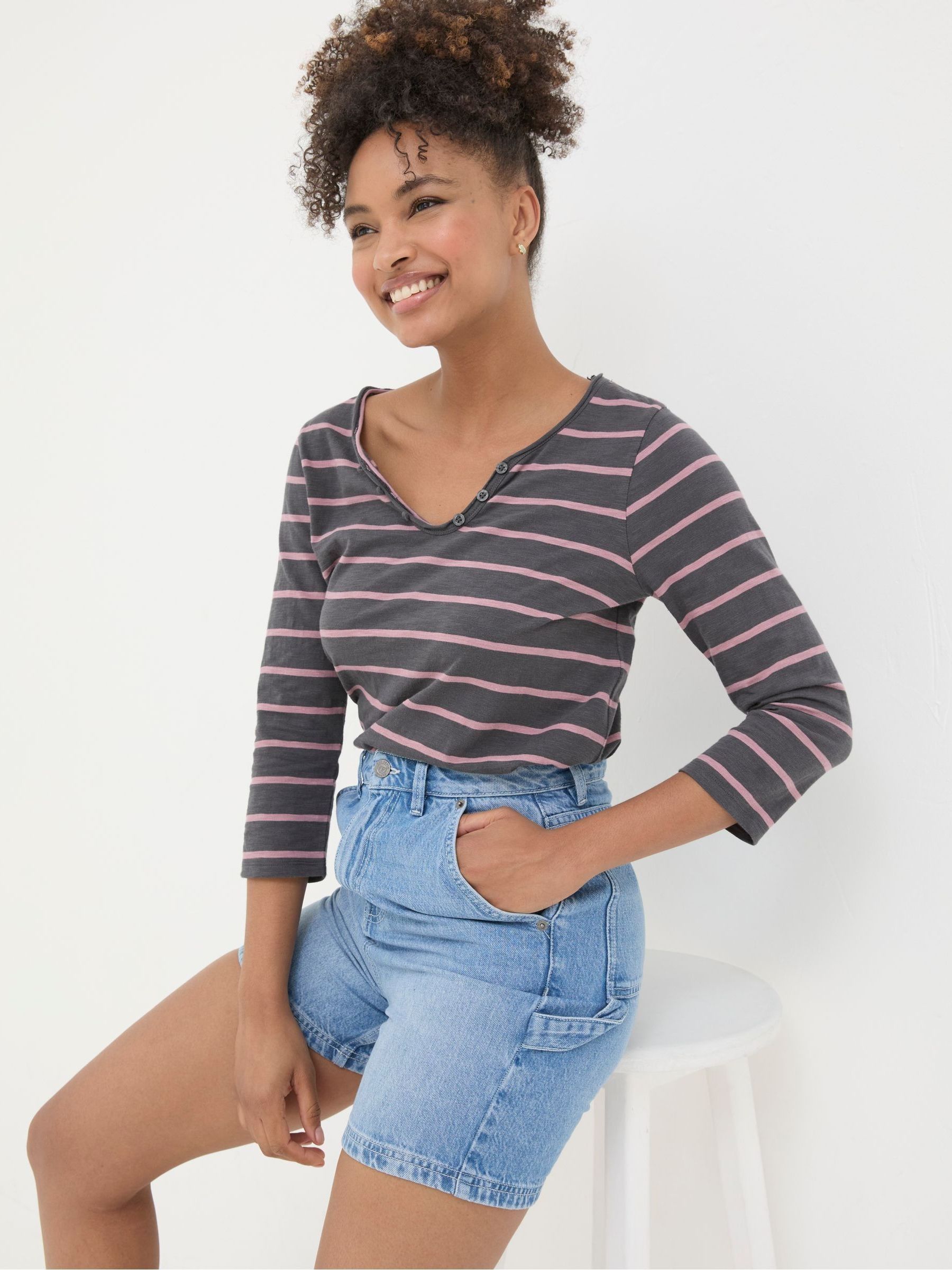 Porter Grey Stripe T-Shirt - Image 2 of 5