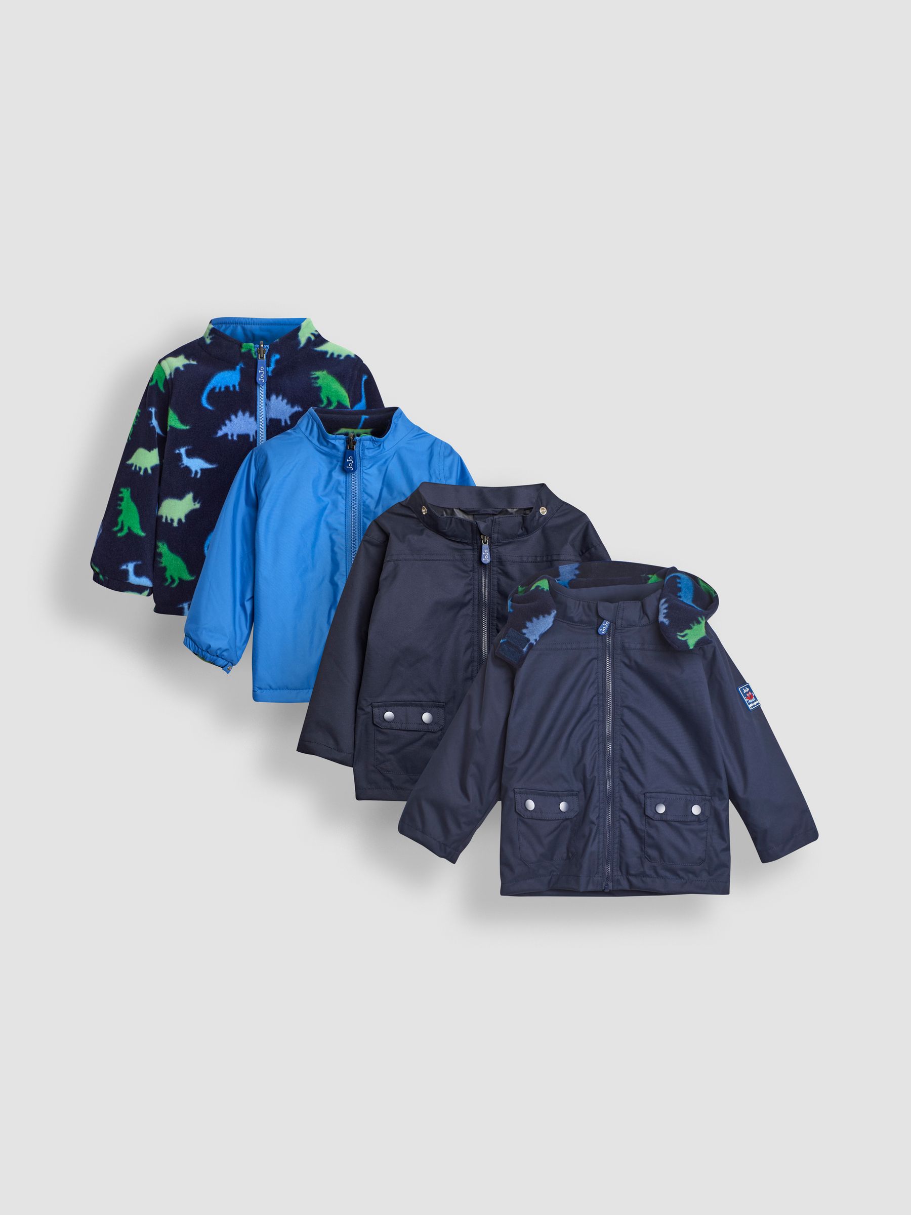Cobalt Blue Dinosaur 4-In-1 Polarfleece Jacket | JoJo Maman Bébé USA