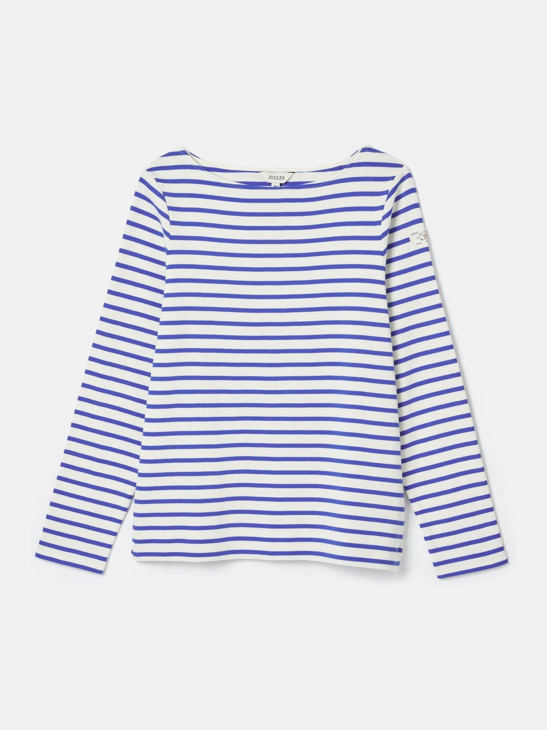 Harbour Blue/White Boat Neck 100% Cotton Breton Top - Image 6 of 6