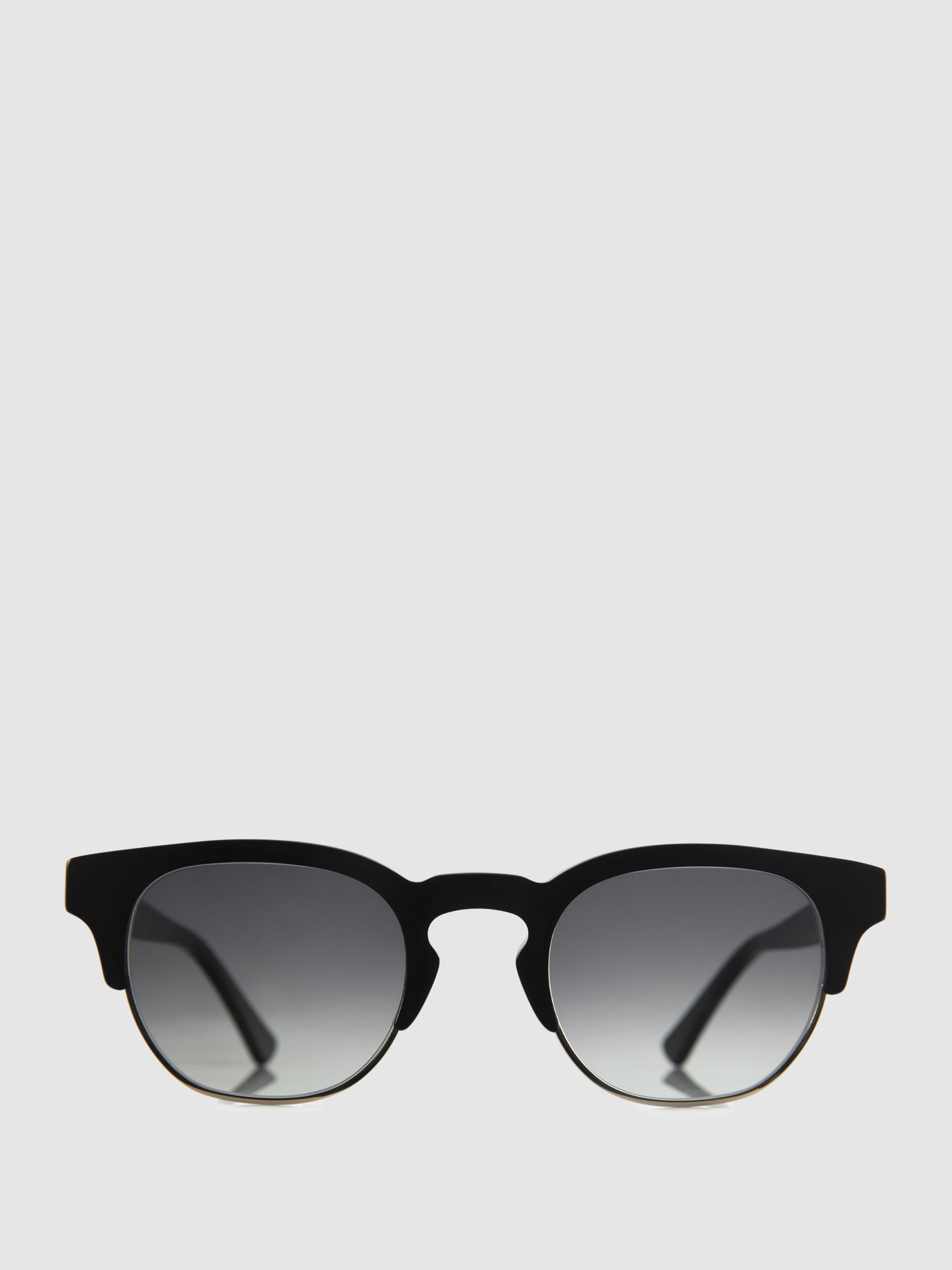 Curry and Paxton Semi Rimless Sunglasses in Black/Gold - Image 1 of 4
