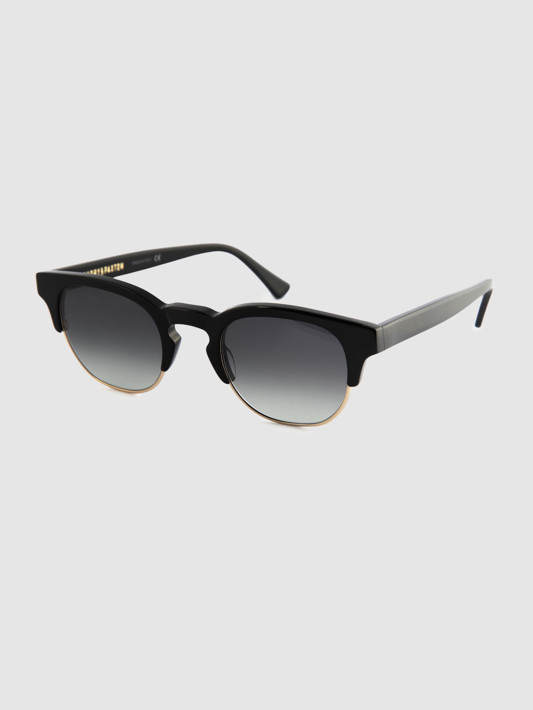 Curry and Paxton Semi Rimless Sunglasses in Black/Gold - Image 2 of 4 Curry and Paxton Semi Rimless Sunglasses in Black/Gold - Image 2 of 4