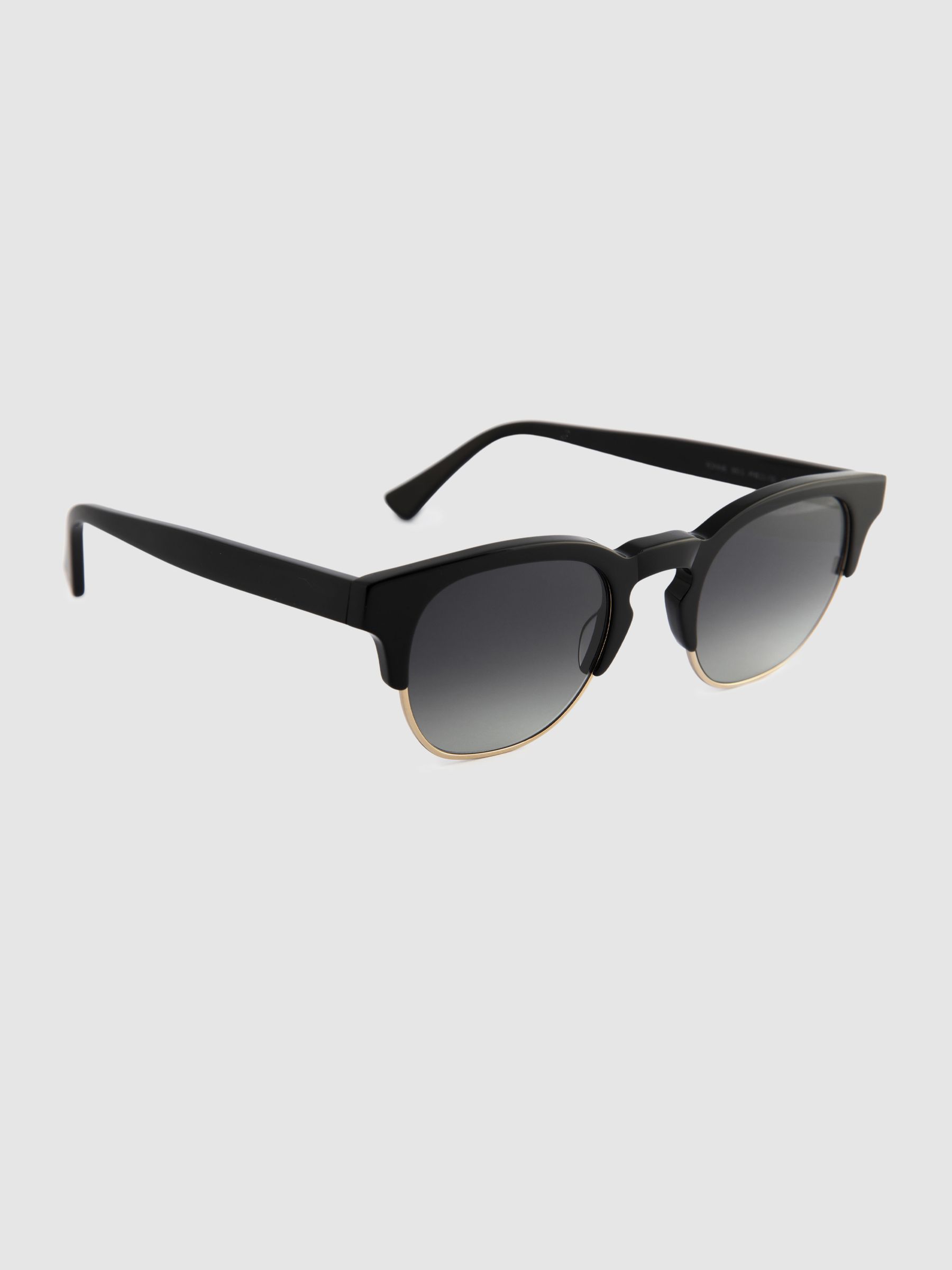 Curry and Paxton Semi Rimless Sunglasses in Black/Gold - Image 3 of 4