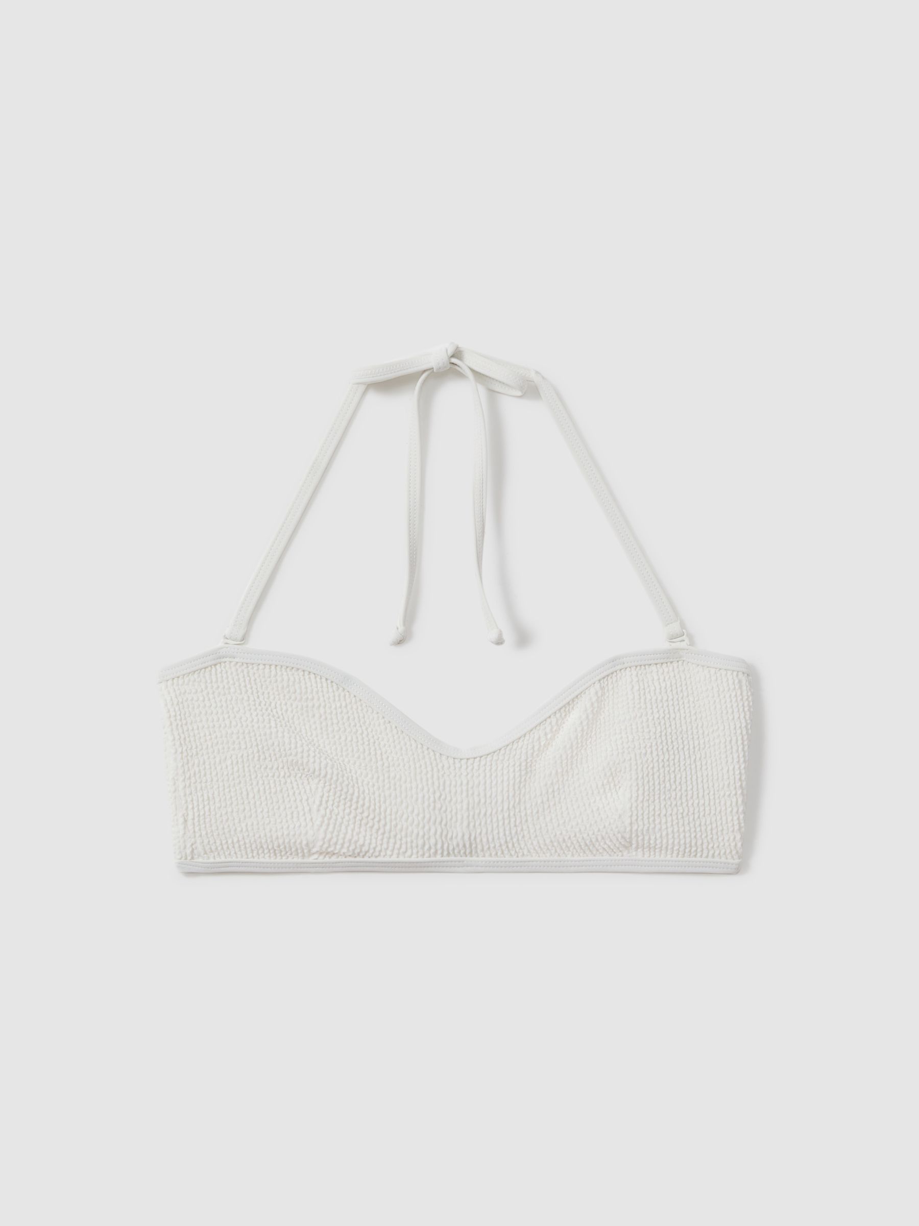 Always Fits Textured Halter Neck Bikini Top in Cloud White - Image 2 of 5