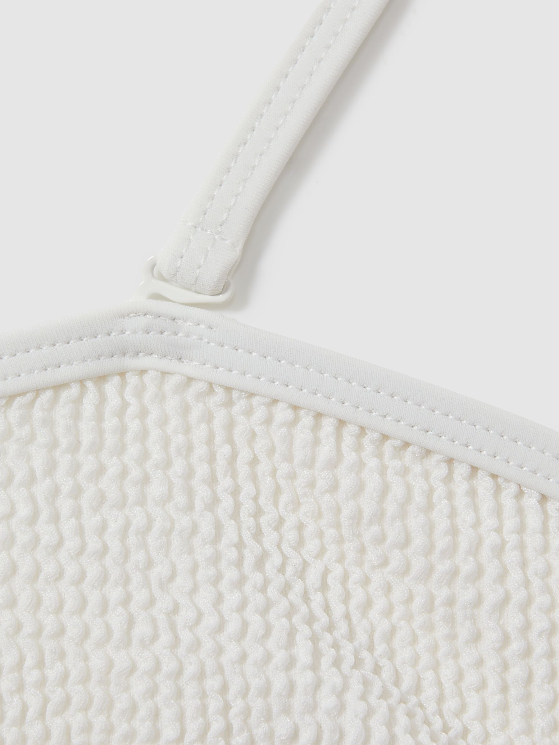Good American Always Fits Textured Halter Neck Bikini Top in Cloud White - image 2