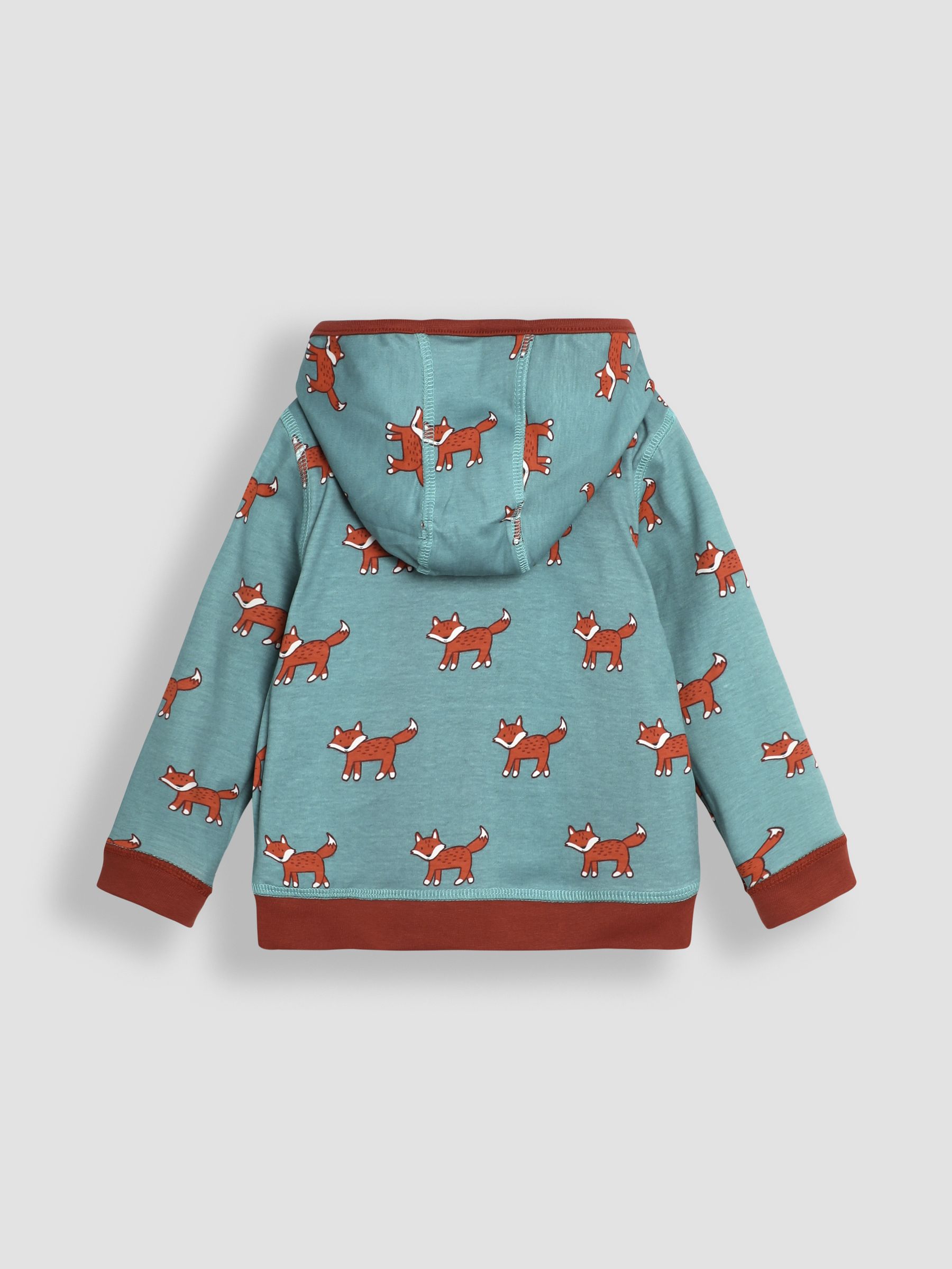 Rust Orange Fox Appliqué Reversible Hoodie - Image 5 of 8