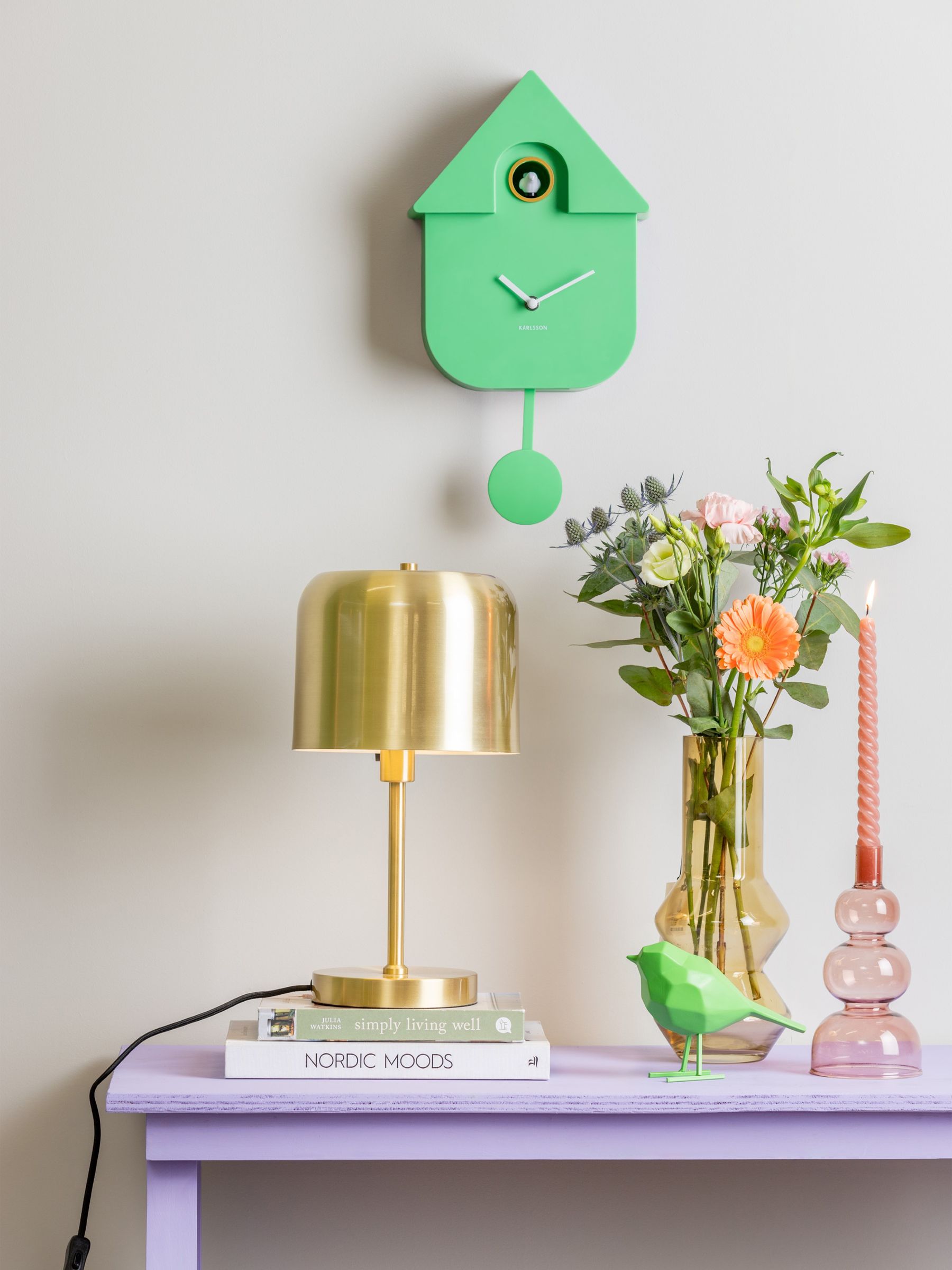 Karlsson Bright Green Modern Cuckoo ABS Wall Clock - Image 4 of 4