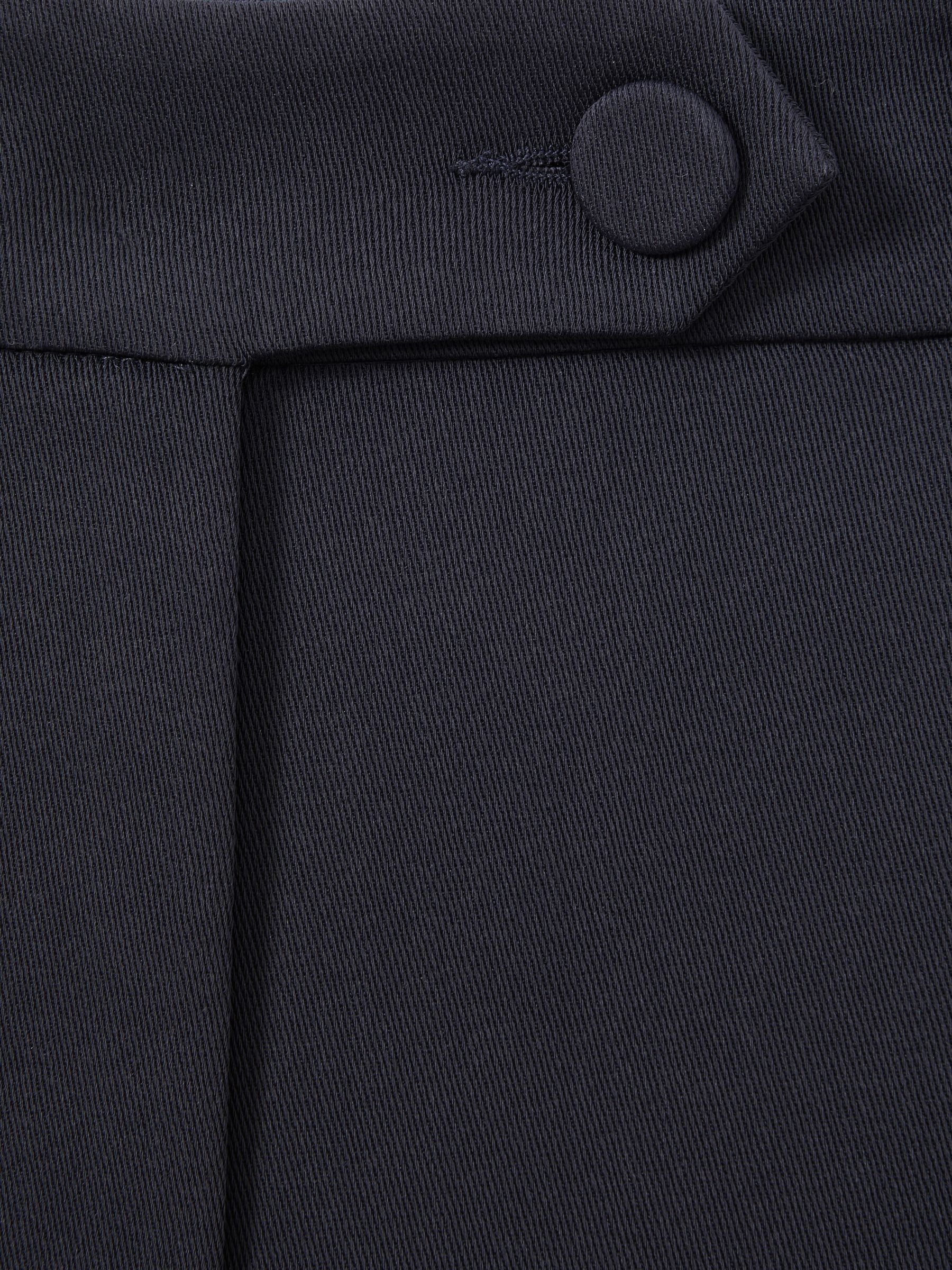 Wide Leg Split Hem Trousers in Navy - Image 6 of 6