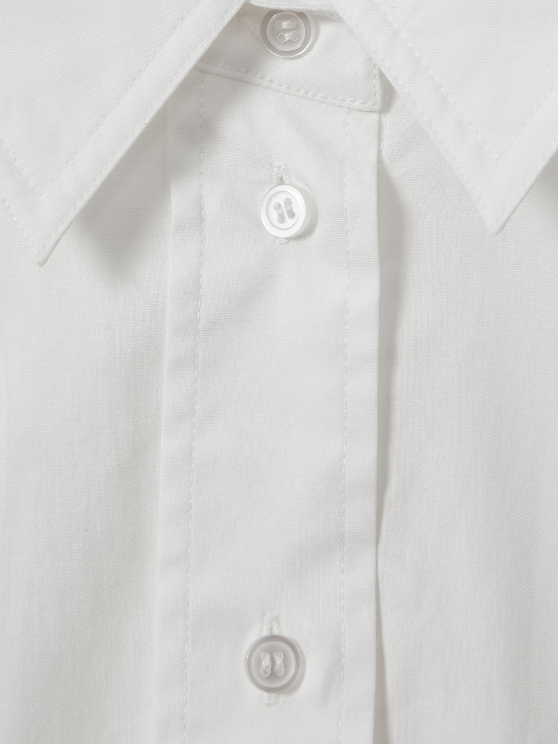Oversized Cotton Button-Through Shirt in White - Image 5 of 5
