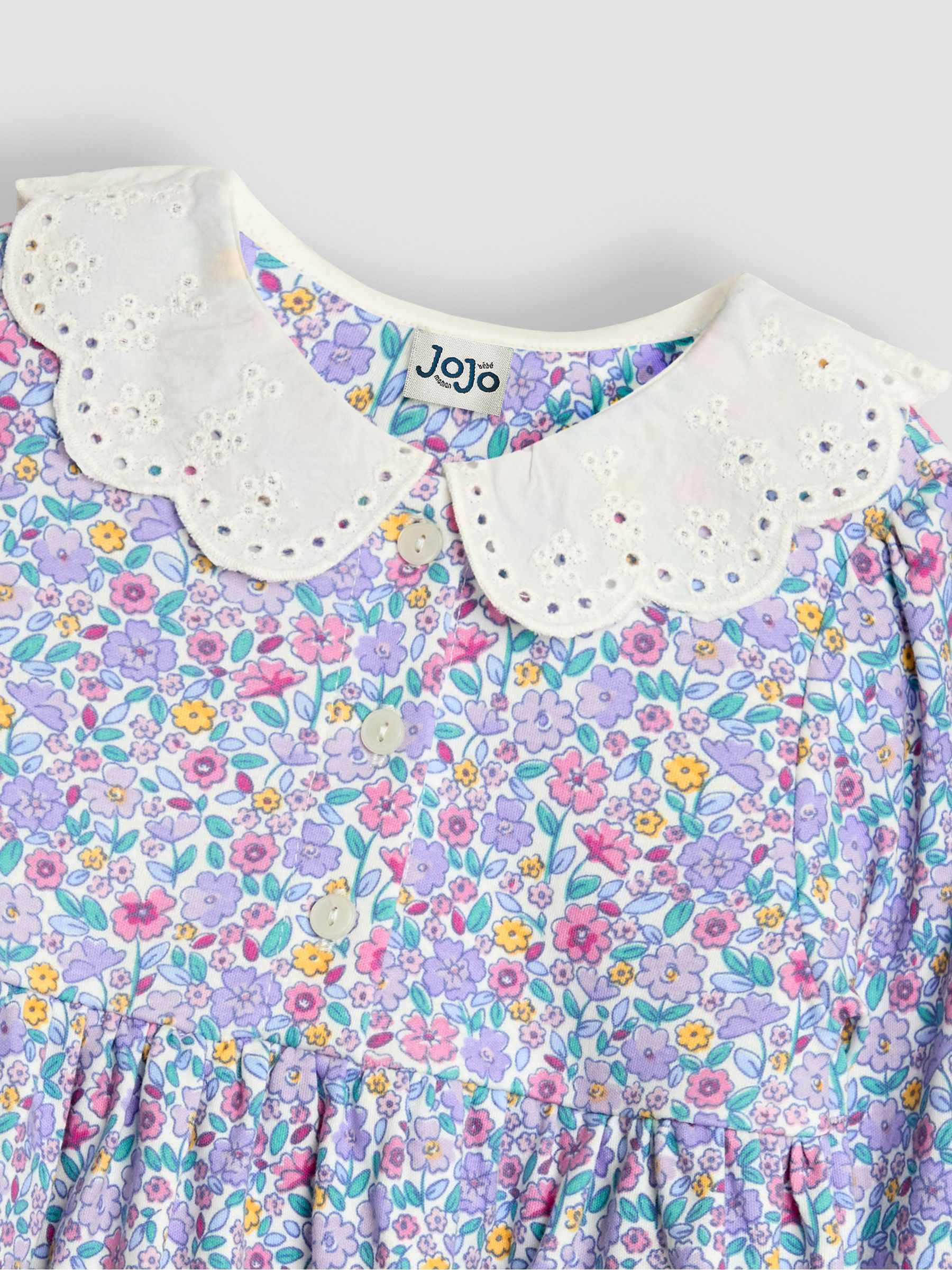 Lilac Purple Floral Broderie Collar Dress - Image 3 of 3