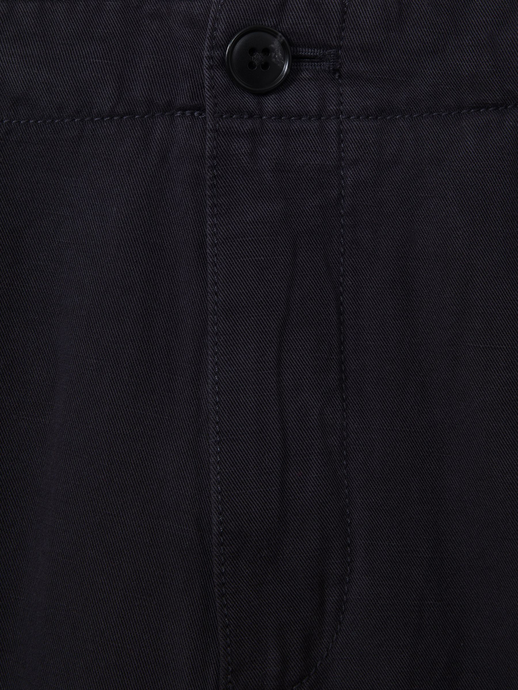 Cotton Linen Blend Internal Drawstring Shorts in Navy - Image 5 of 5
