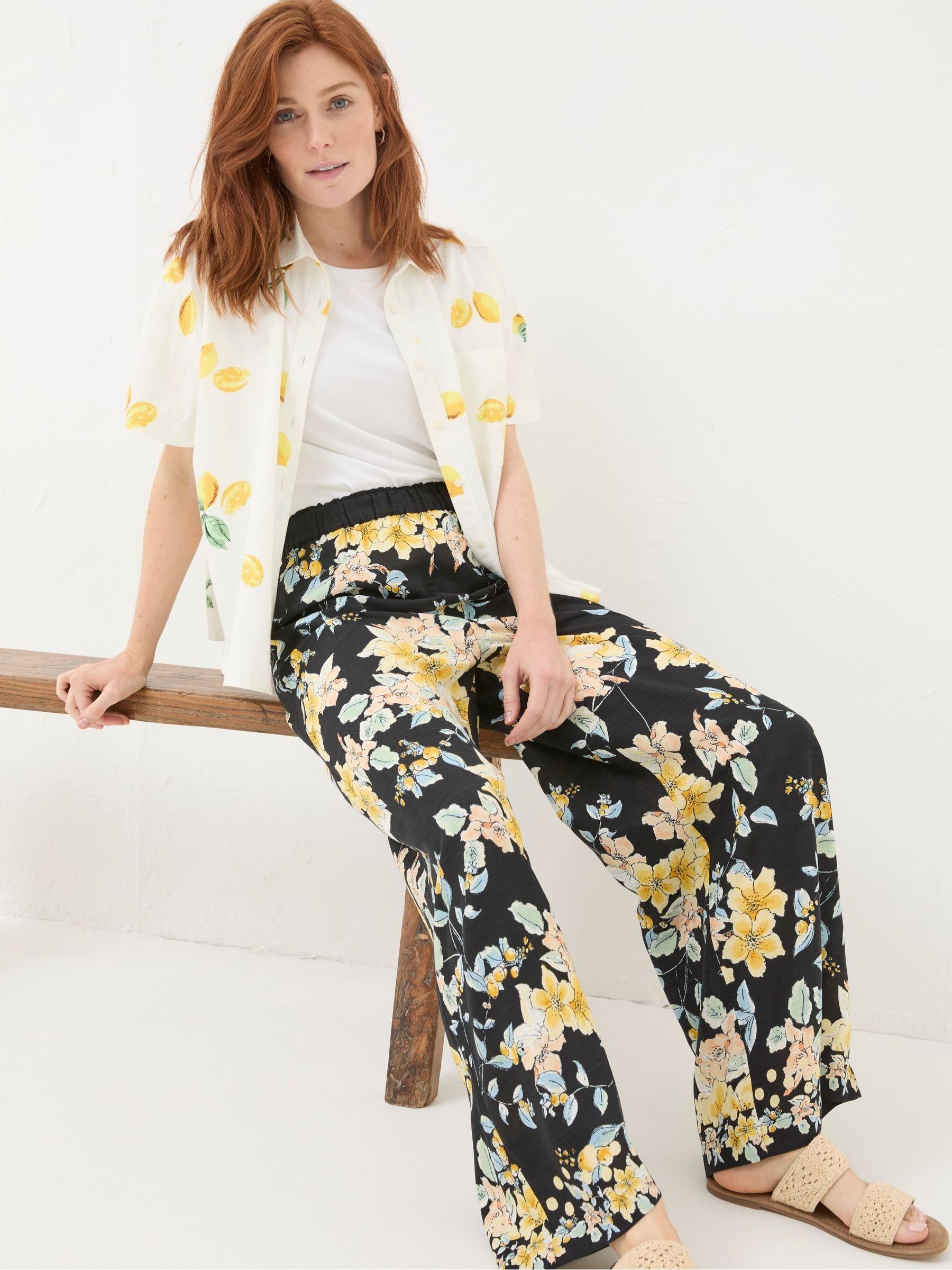 Jenna Black Citrus Floral Trousers - Image 5 of 6
