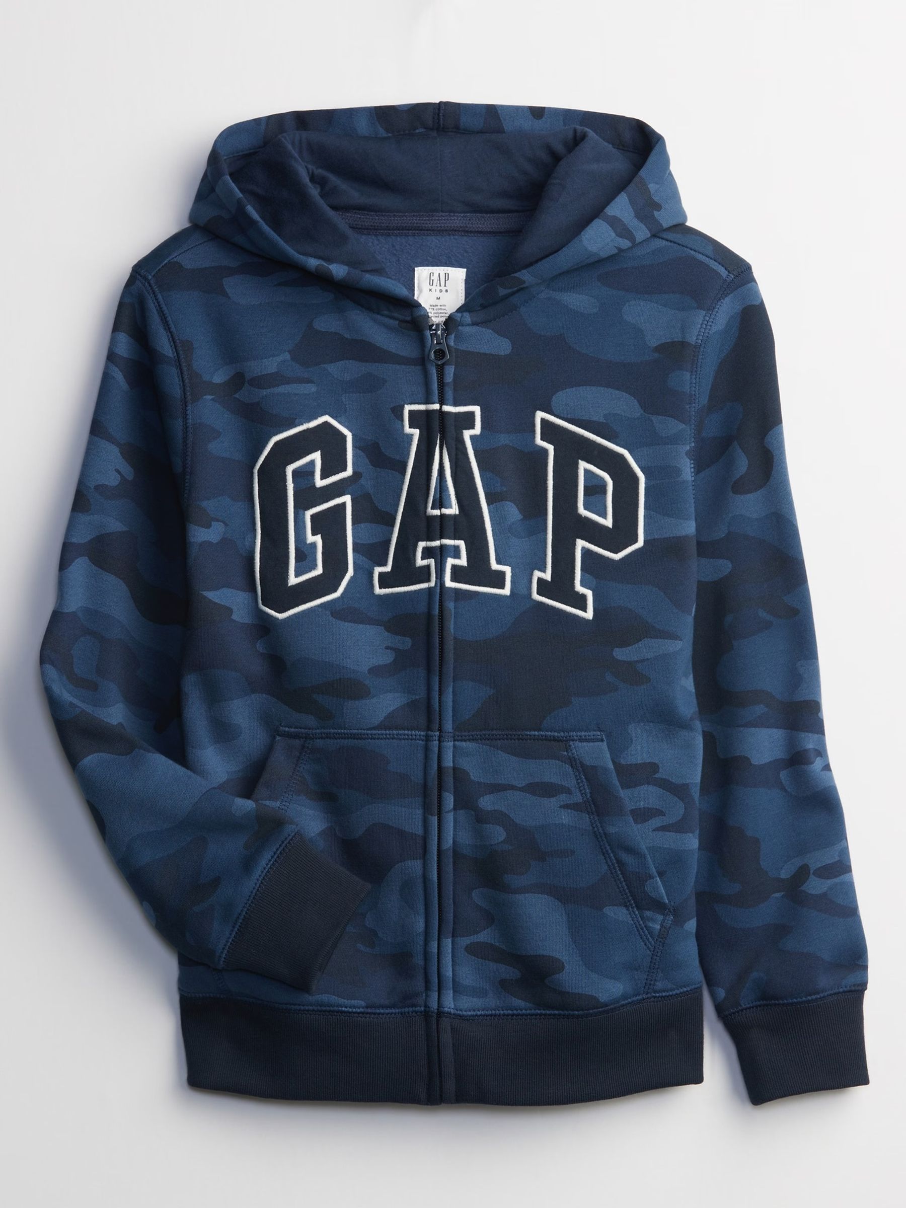 Blue Camoflauge Zip Up Vintage Logo Hoodie (4-13yrs) - Image 1 of 1