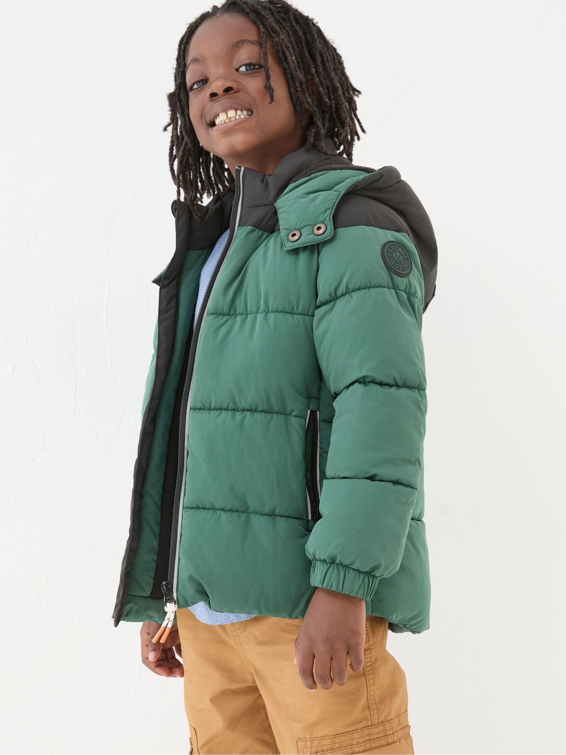 Milo Green Hooded Padded Jacket FatFace