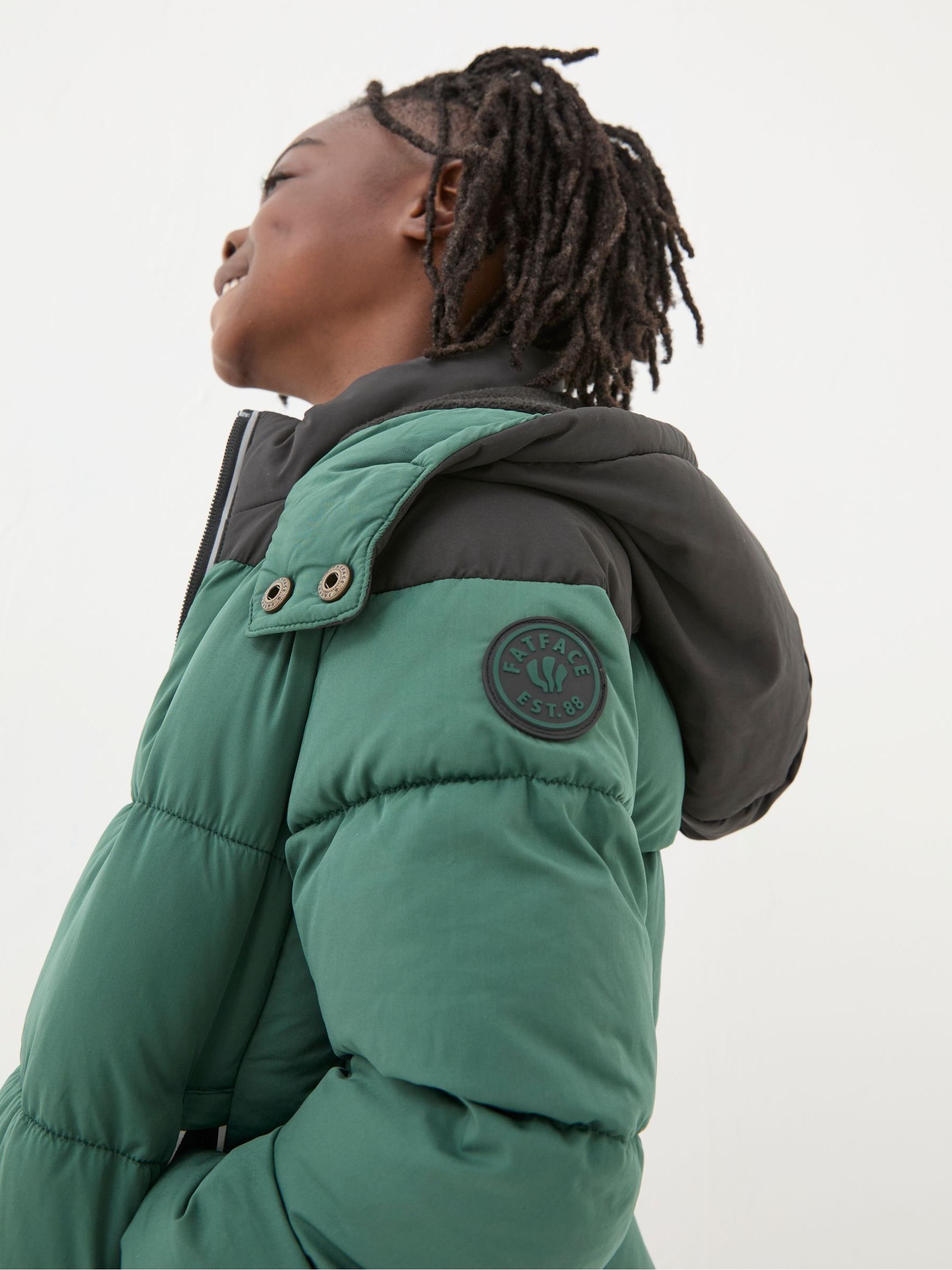 Milo Green Hooded Padded Jacket - Image 4 of 6