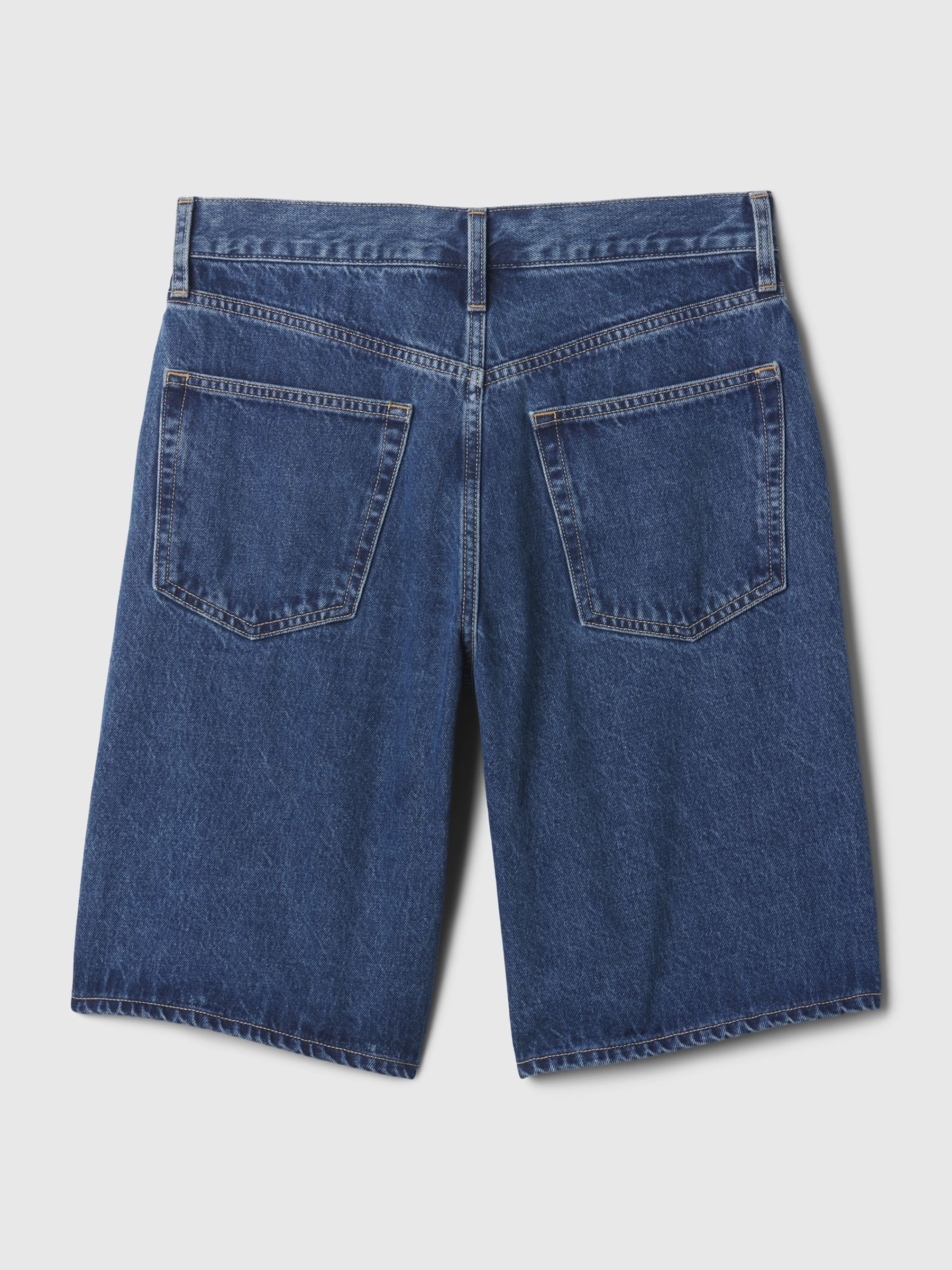 Blue Mid Rise Longline Denim Shorts - Image 8 of 8