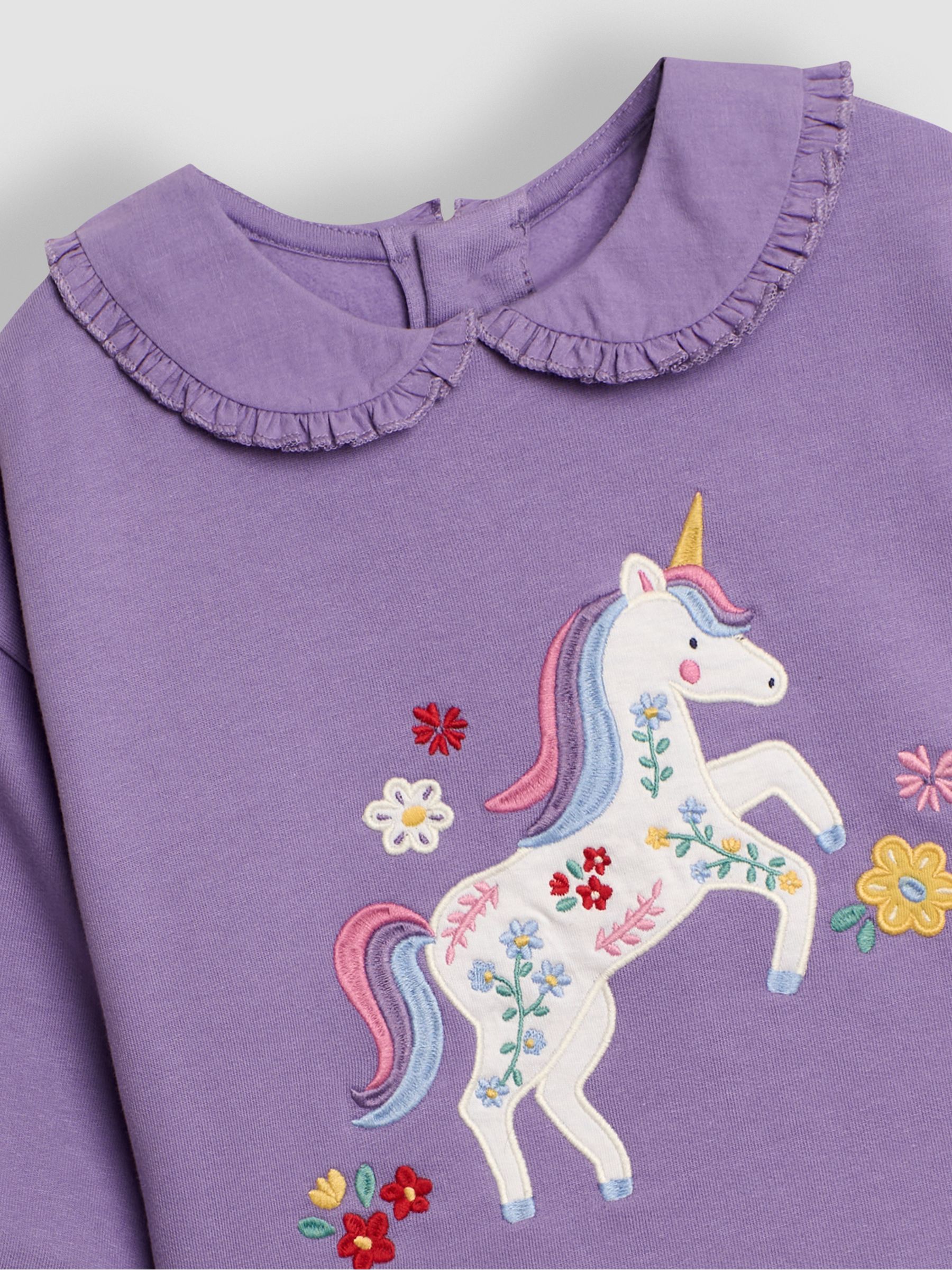 Lilac Purple Unicorn Appliqué Tulle Frill Sweatshirt - Image 3 of 3