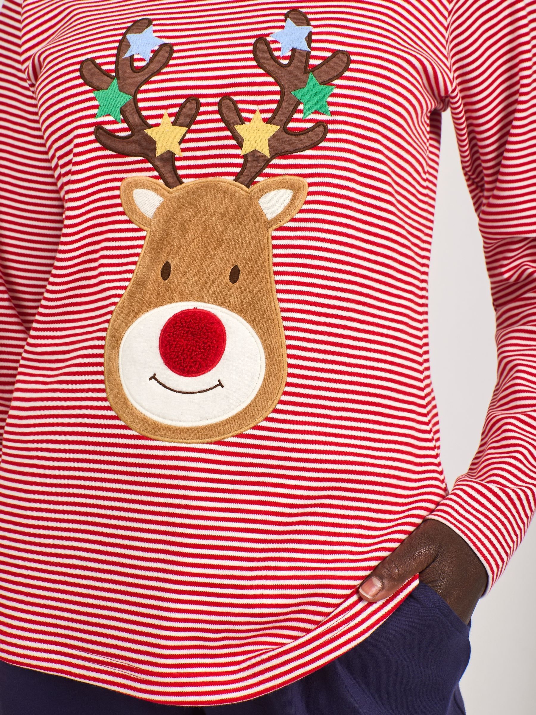 Red Womens Reindeer Pyjamas Set - Image 4 of 4