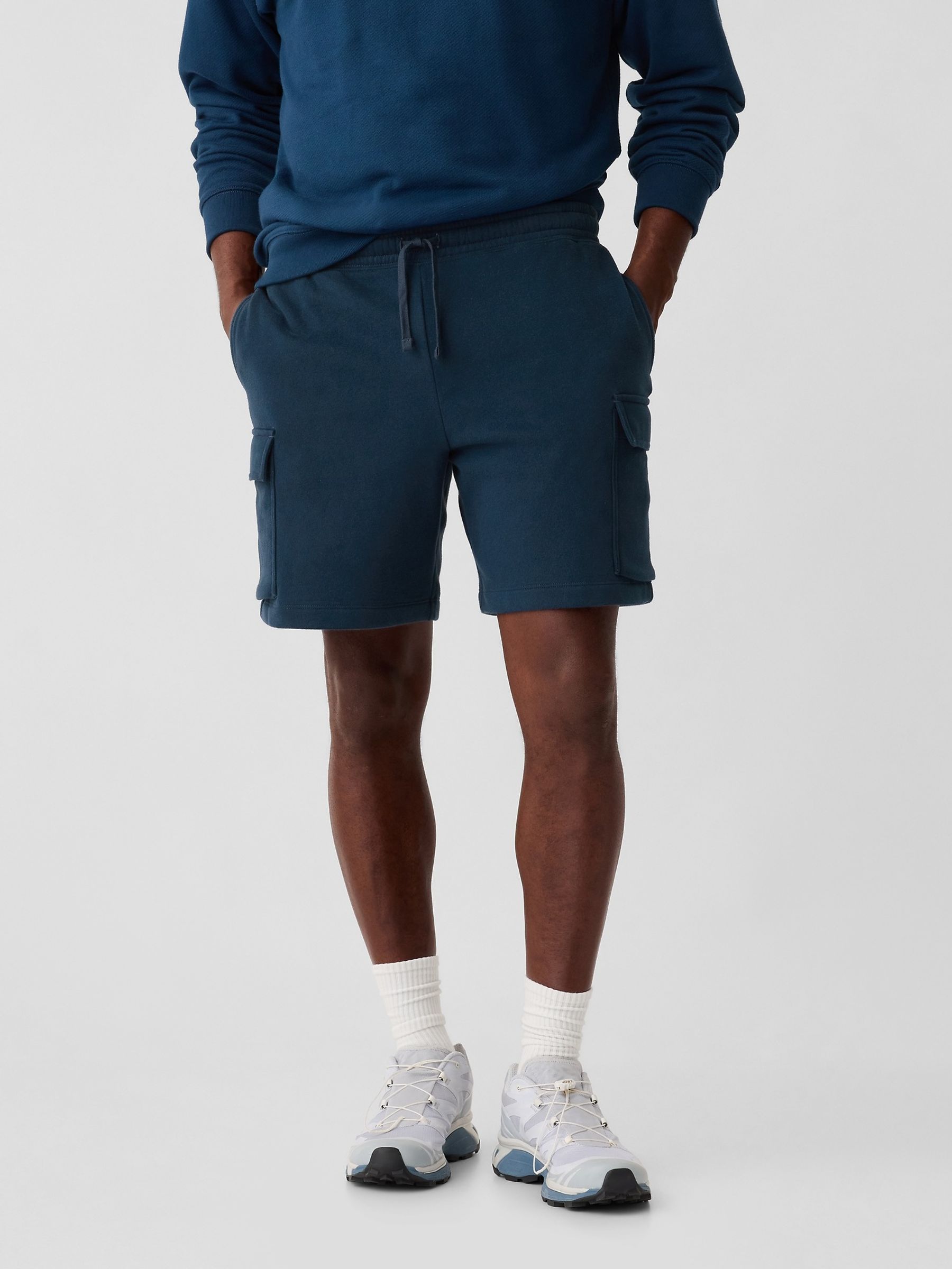 Blue Sweat Cargo Shorts - Image 1 of 5