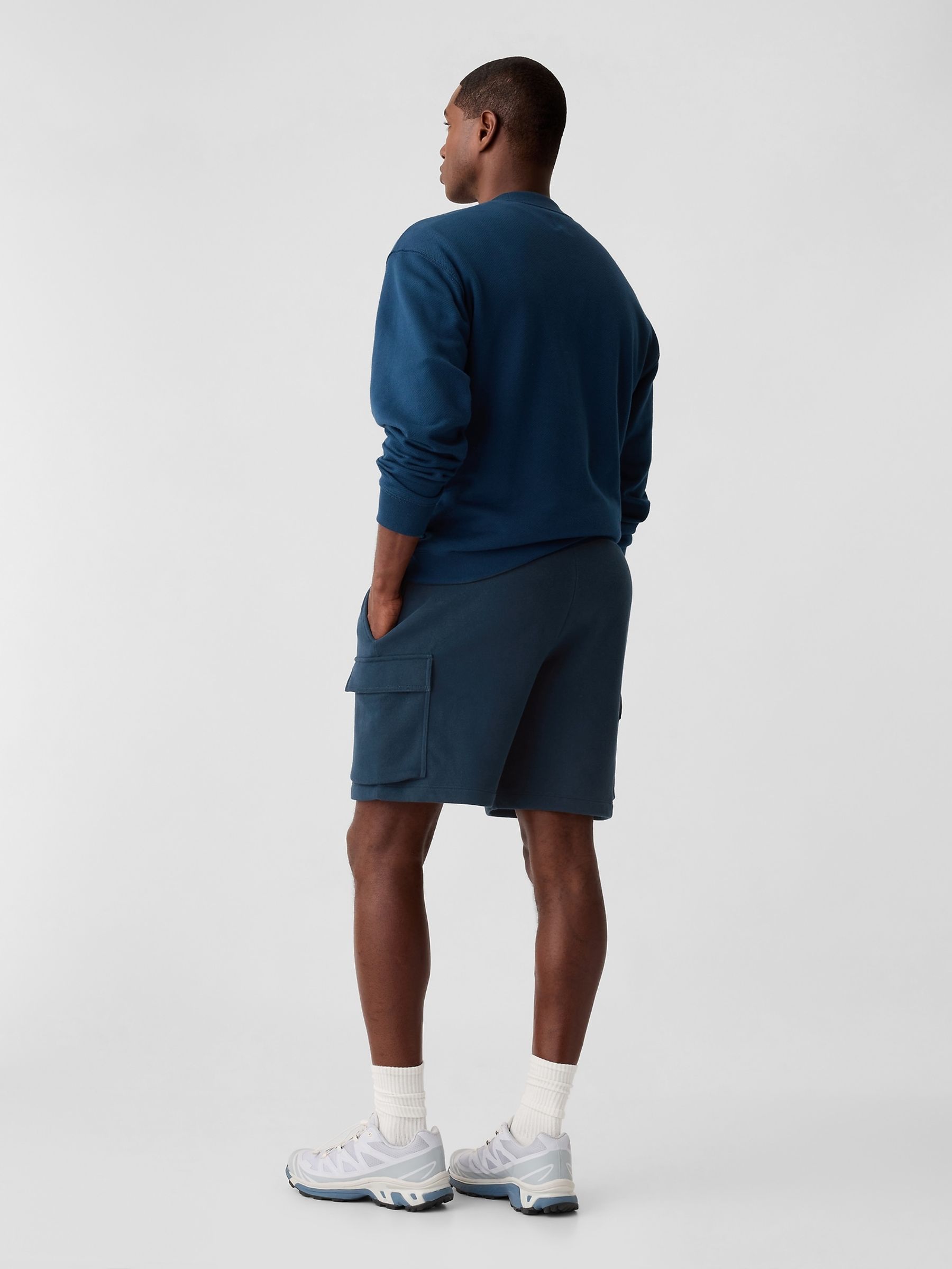 Blue Sweat Cargo Shorts - Image 2 of 5