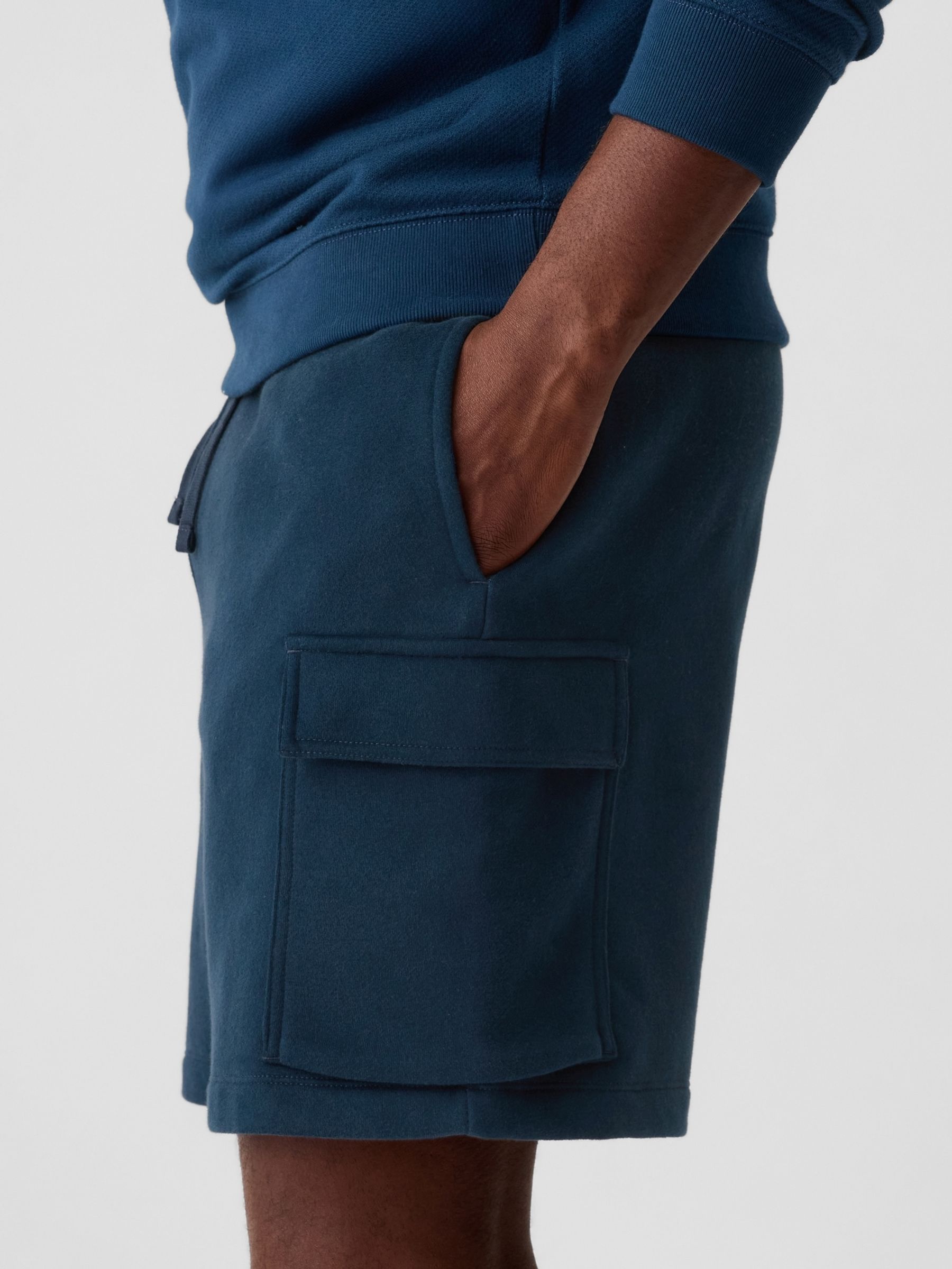 Blue Sweat Cargo Shorts - Image 4 of 5