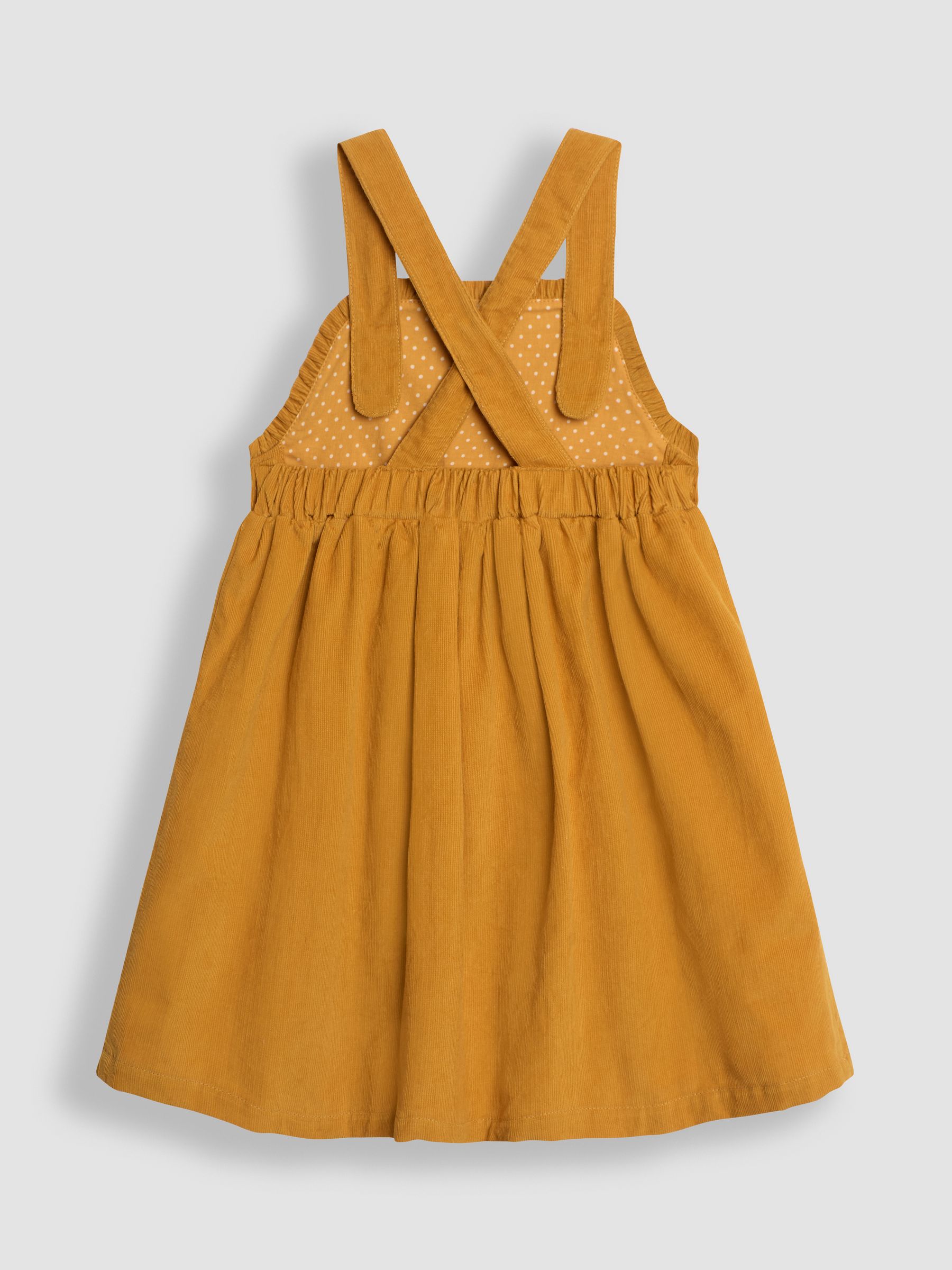 h*)様 URSINA EMBROIDERED PINAFORE 7-9y Ursina Frill Pinafore | Autumn Harvest Floral | Marigold Modern Kids