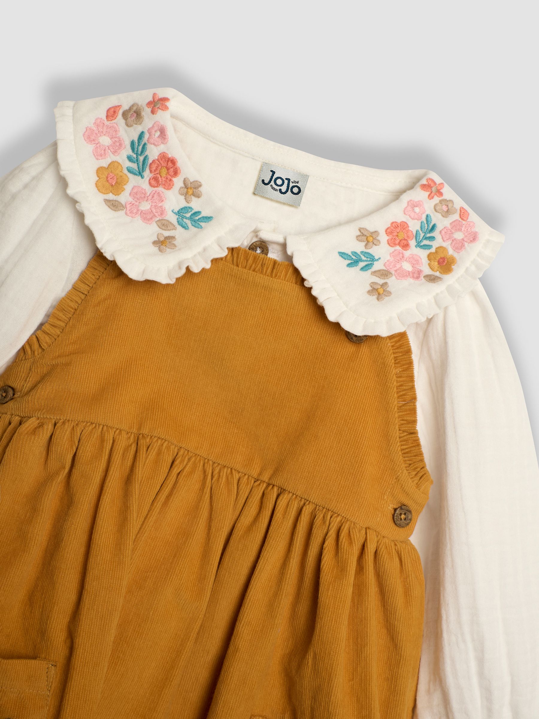 Mustard Yellow Classic Cord Pinafore Dress & Top Set | JoJo Maman