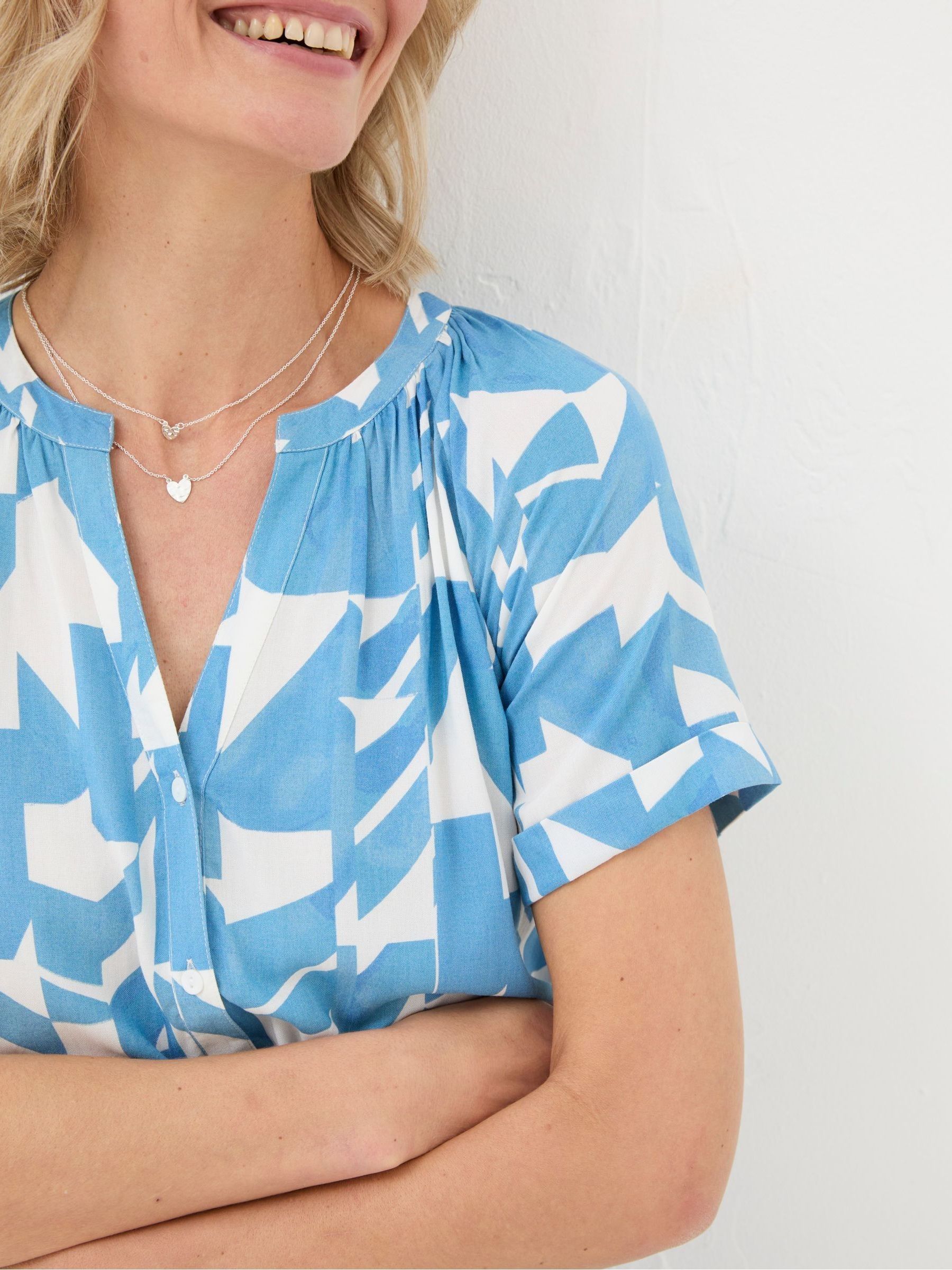 Willow Blue Med Geo Blouse - Image 3 of 5