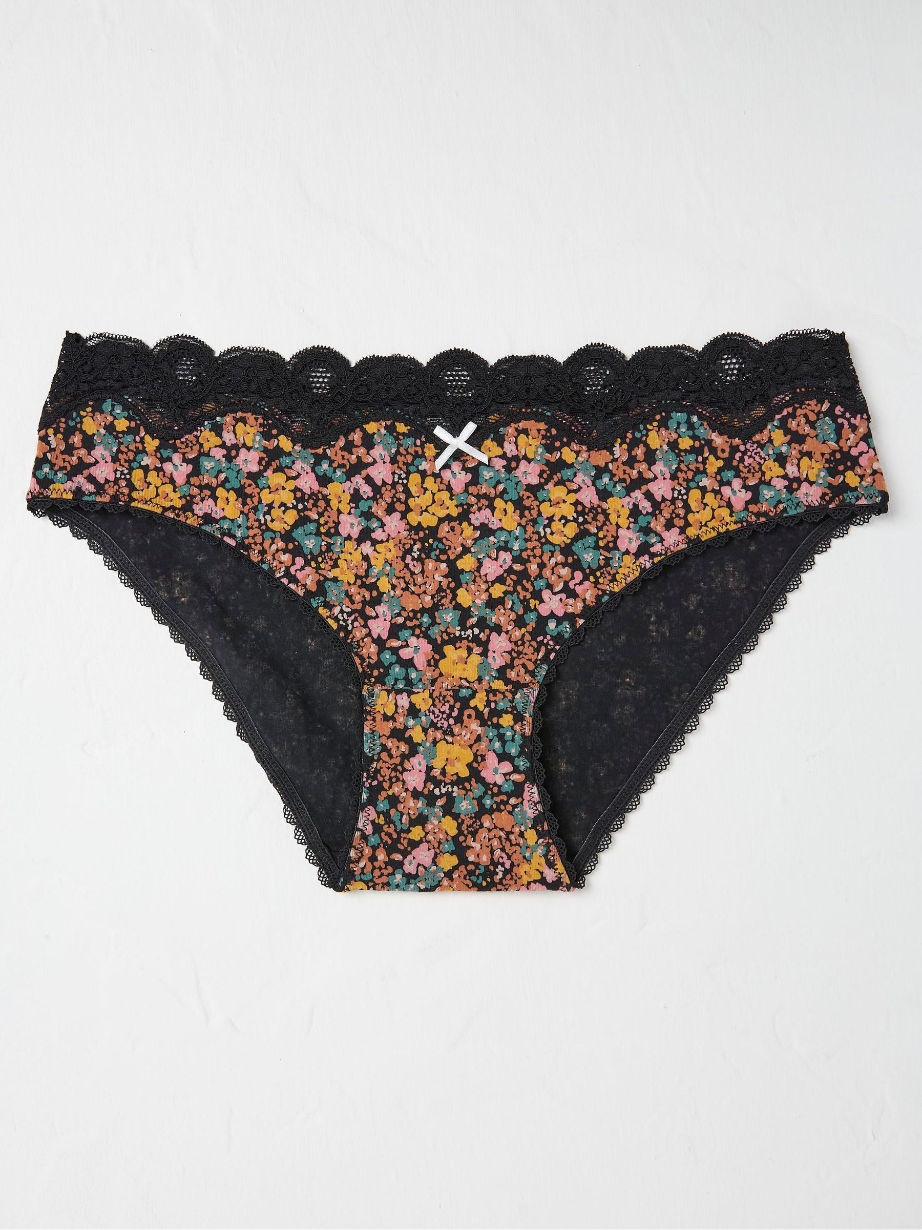 Nadine Black Mini Floral Knickers - Image 1 of 2