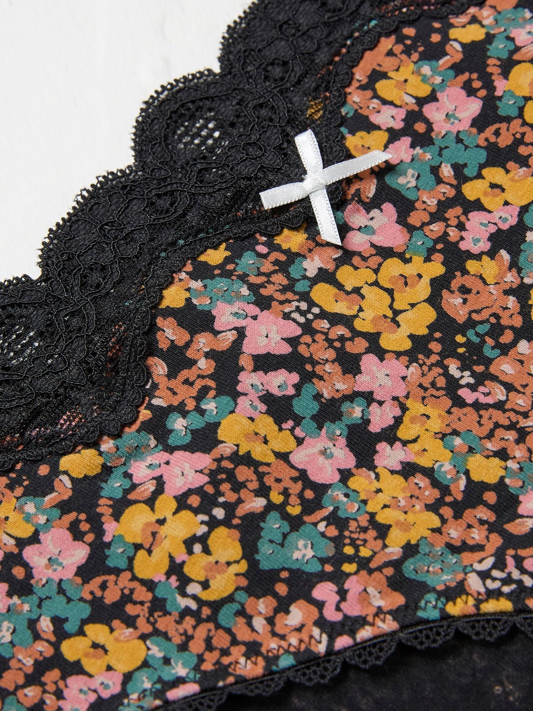 Nadine Black Mini Floral Knickers - Image 2 of 2