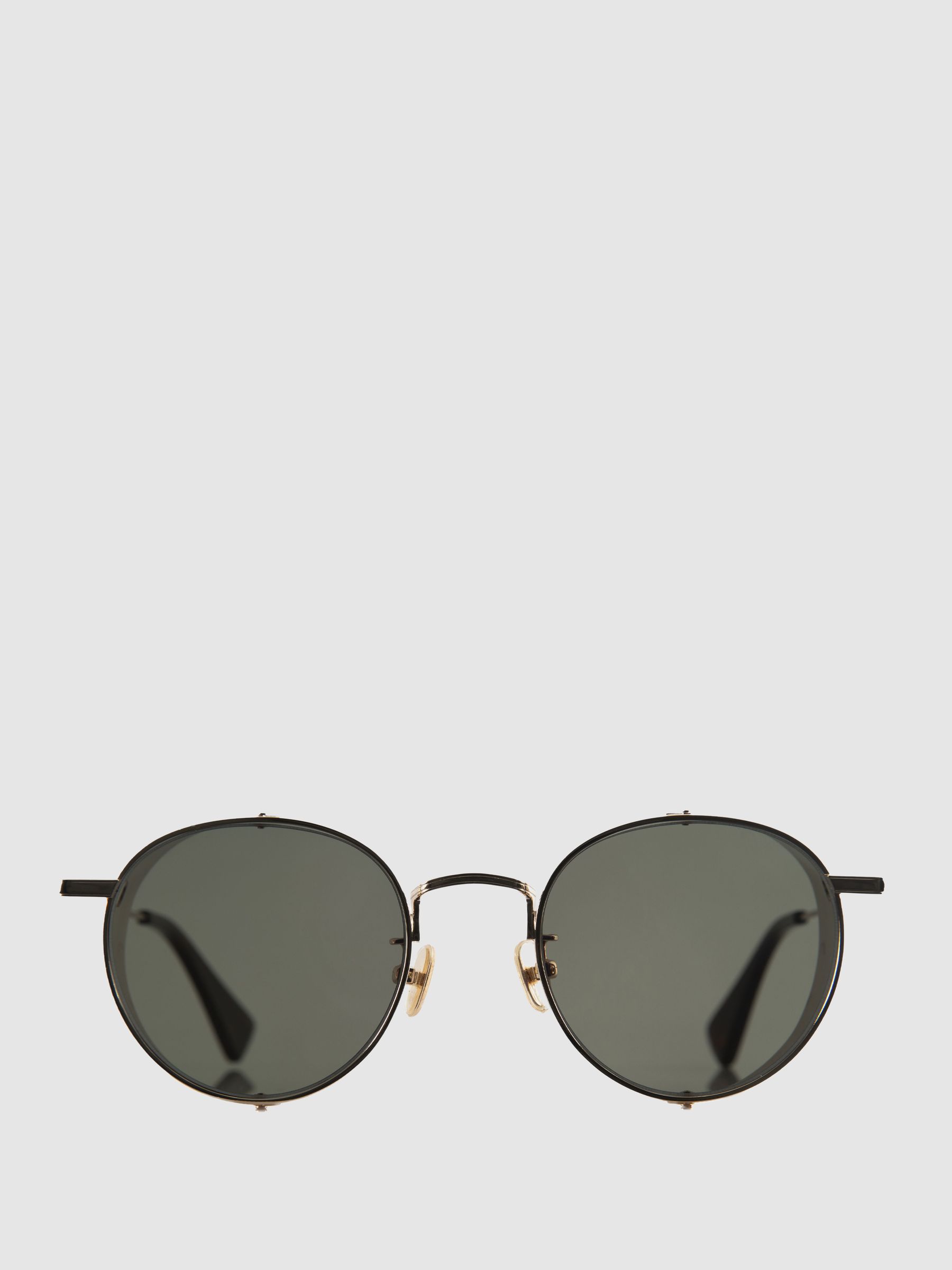 Curry and Paxton Side Shield Sunglasses in Tan - Image 1 of 4