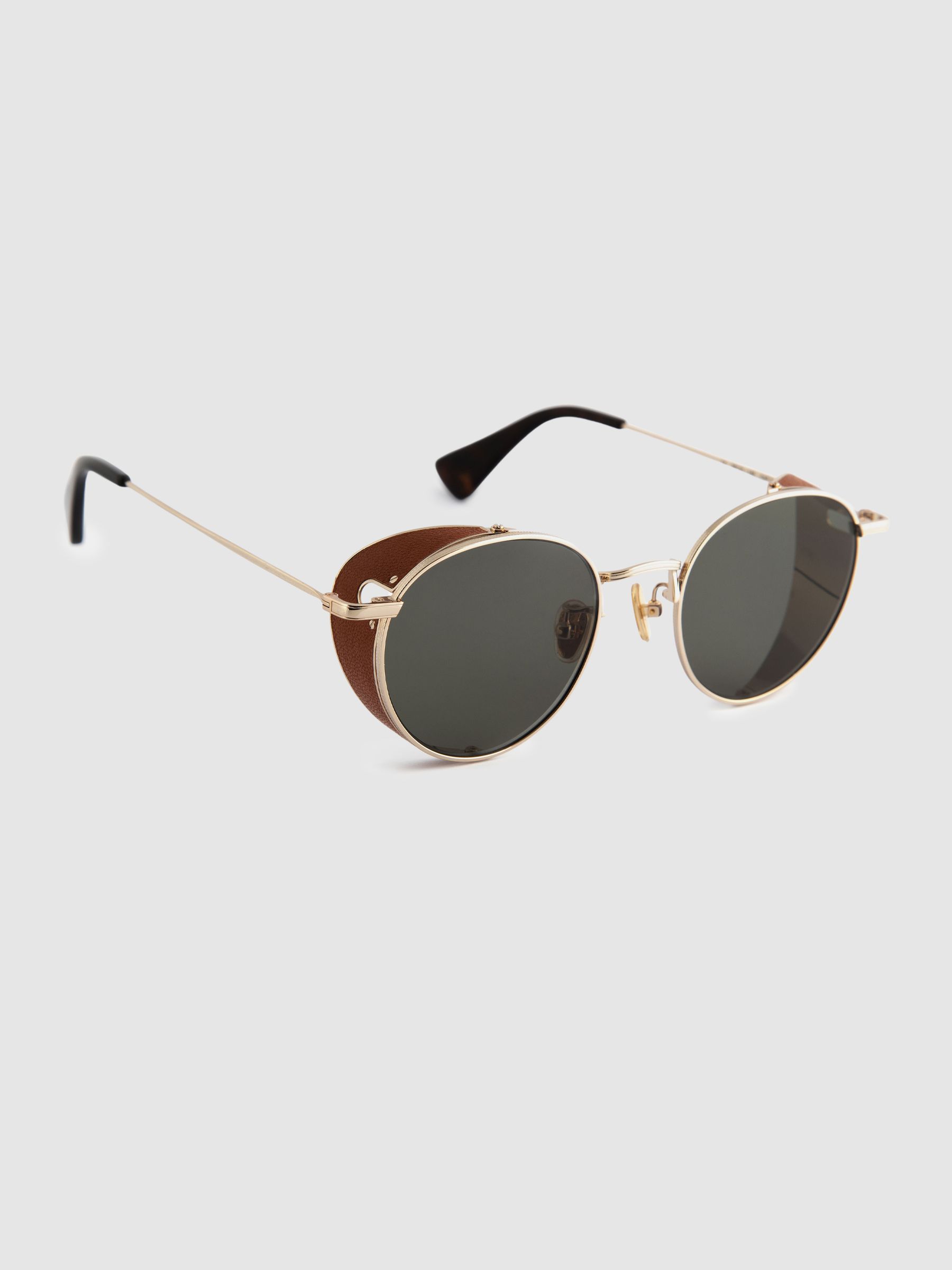 Curry and Paxton Side Shield Sunglasses in Tan - Image 3 of 4