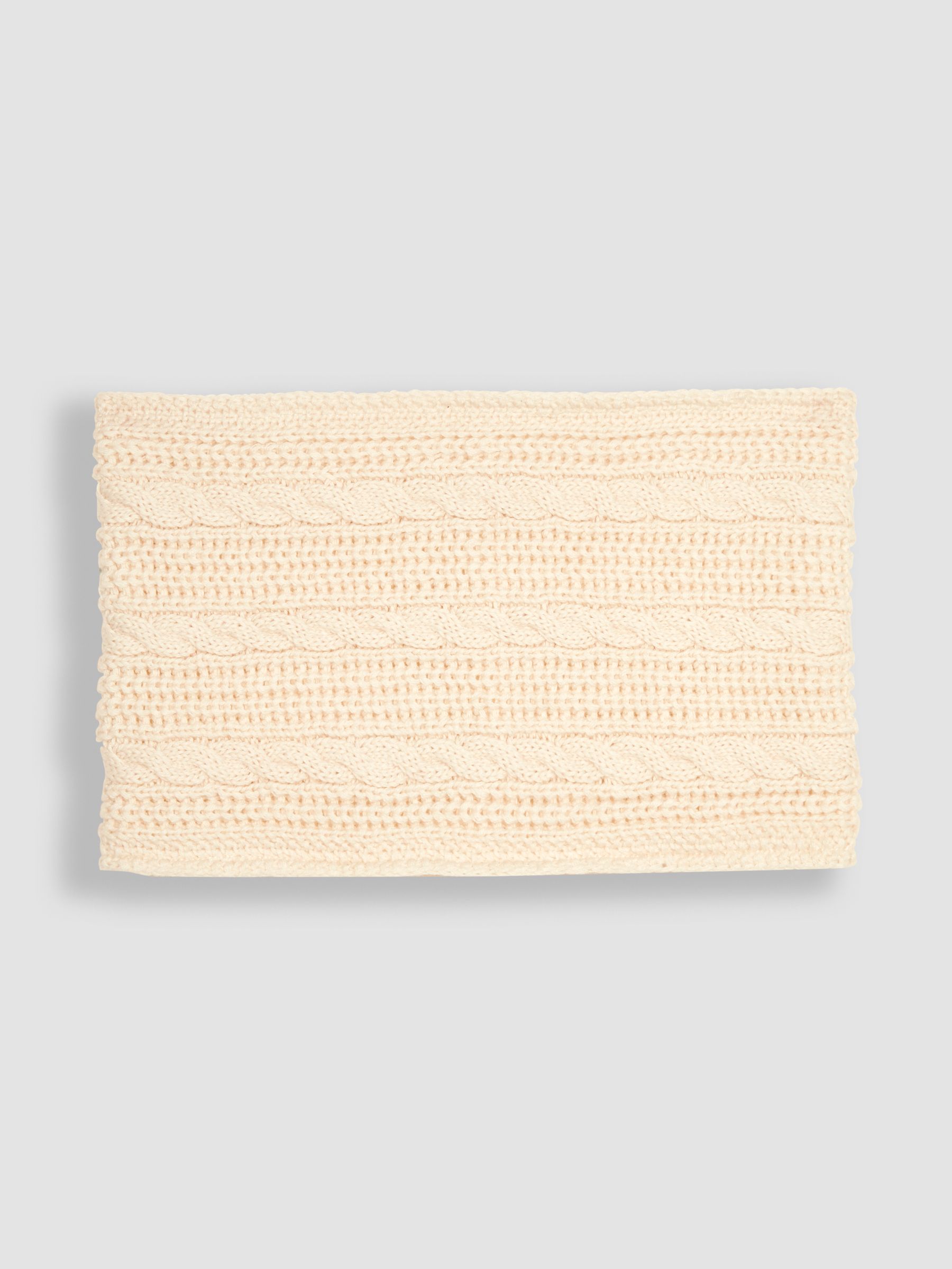 Natural Cable Knitted Neck Cosy Scarf - Image 1 of 3
