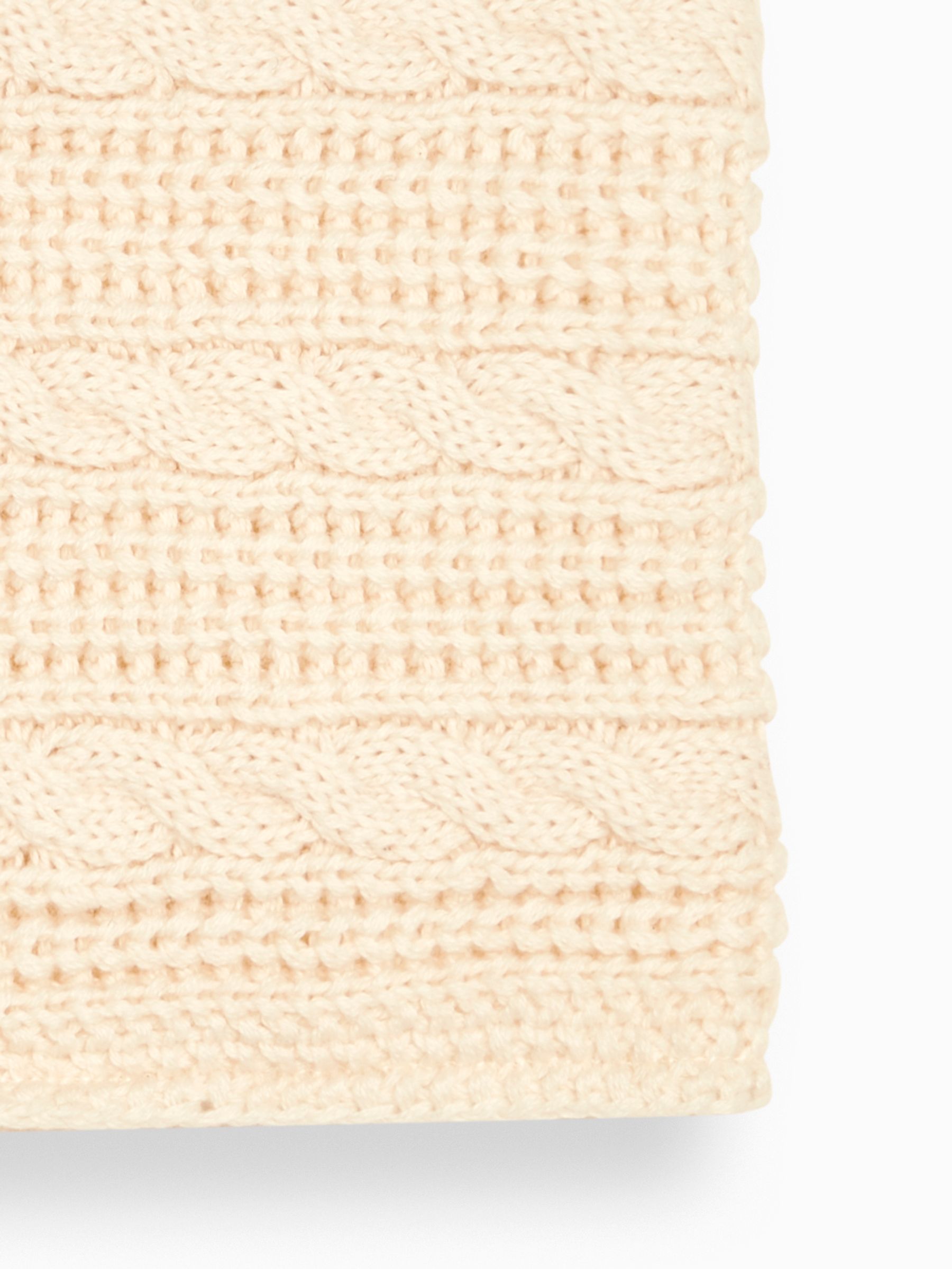 Natural Cable Knitted Neck Cosy Scarf - Image 3 of 3