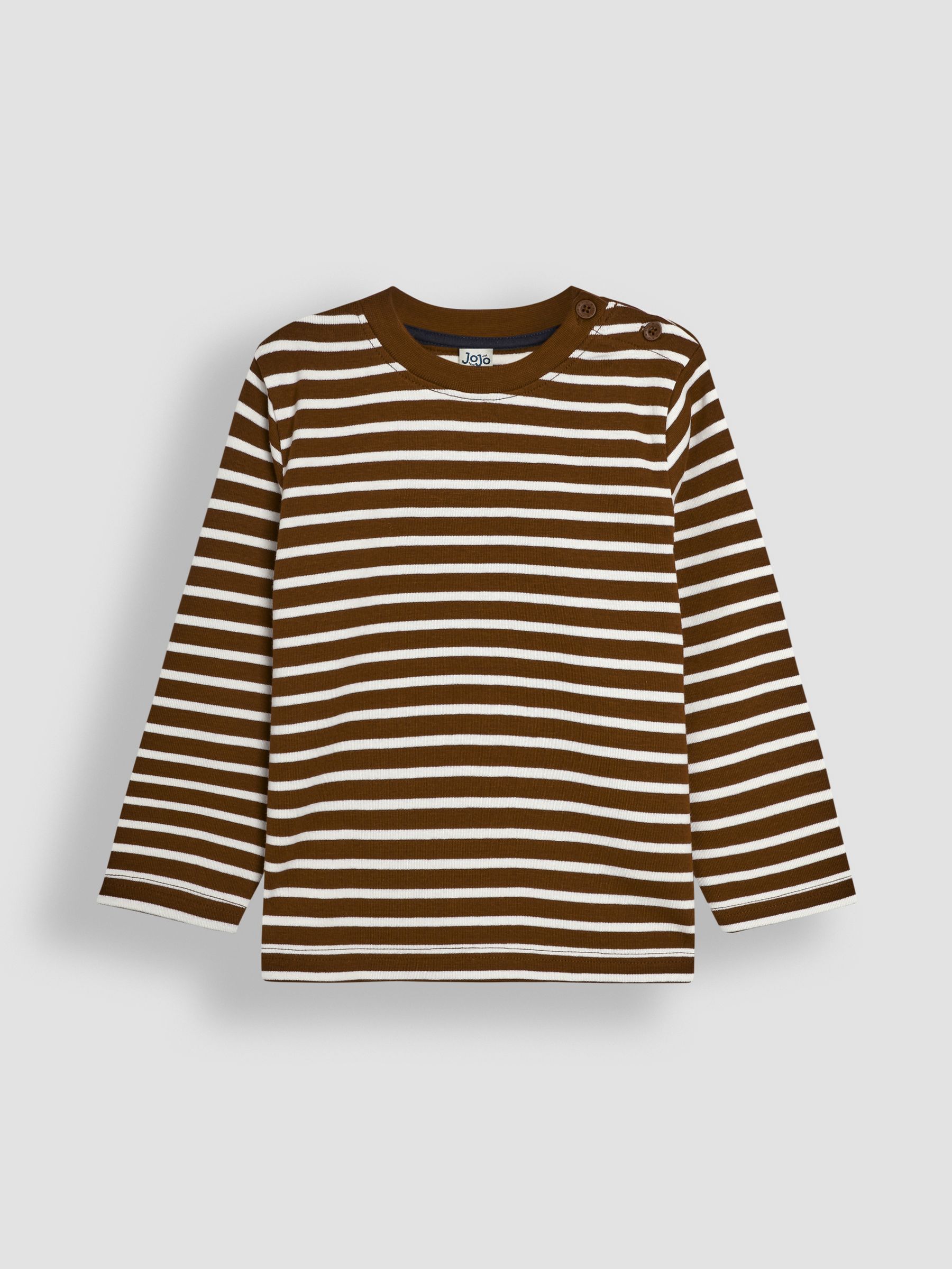 Toffee Brown Breton Long Sleeved Top - Image 1 of 3