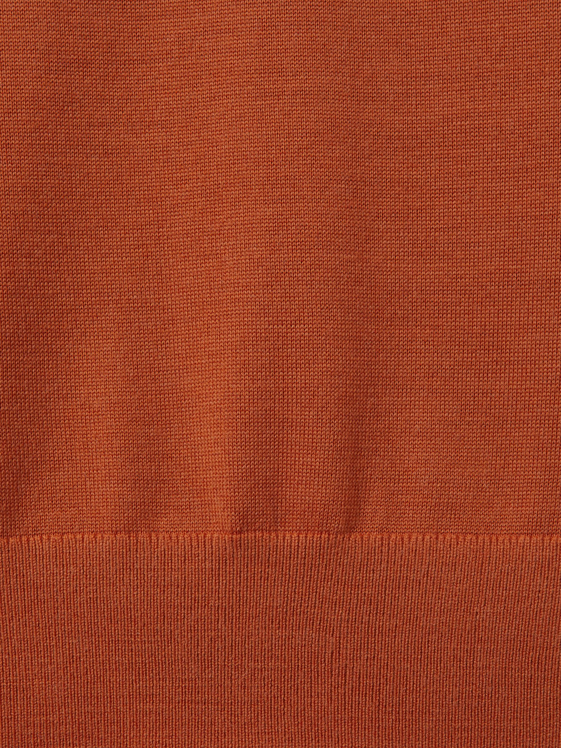 Merino Wool Crew Neck Jumper in Hot Orange - Image 4 of 4