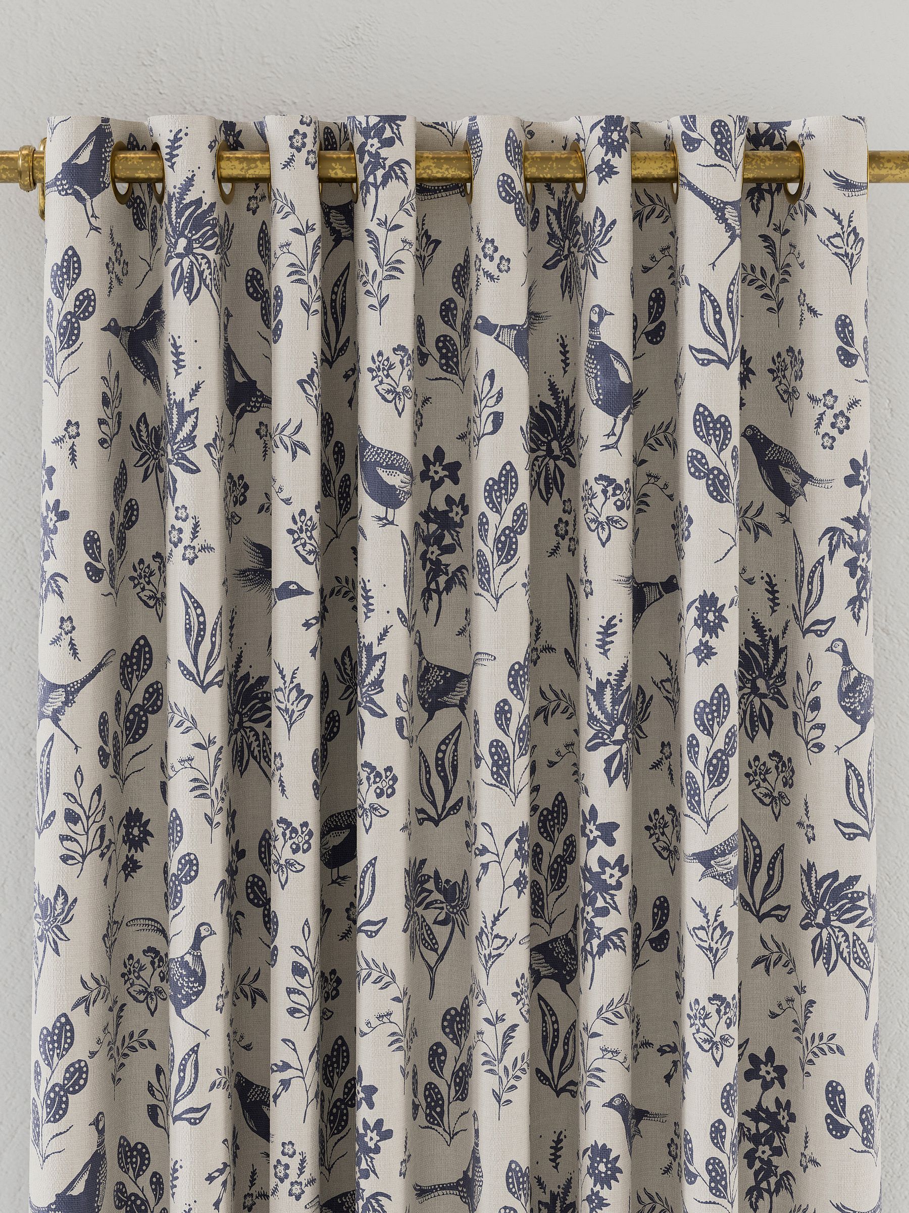 Blue Festival Pheasants Blackout Eyelet Curtains - Image 2 of 2