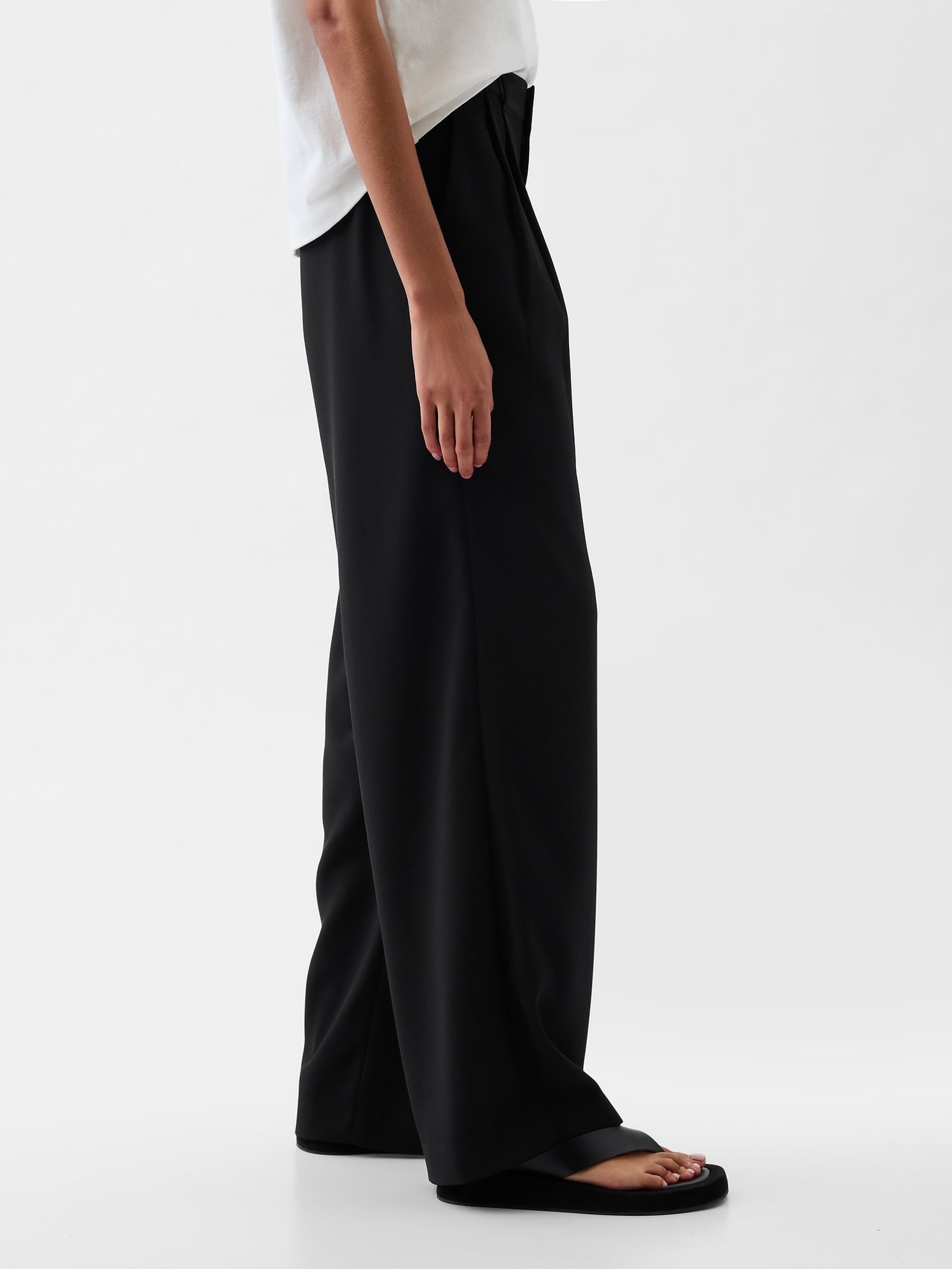 Black 365 High Waisted Pleated Trousers - Image 3 of 4