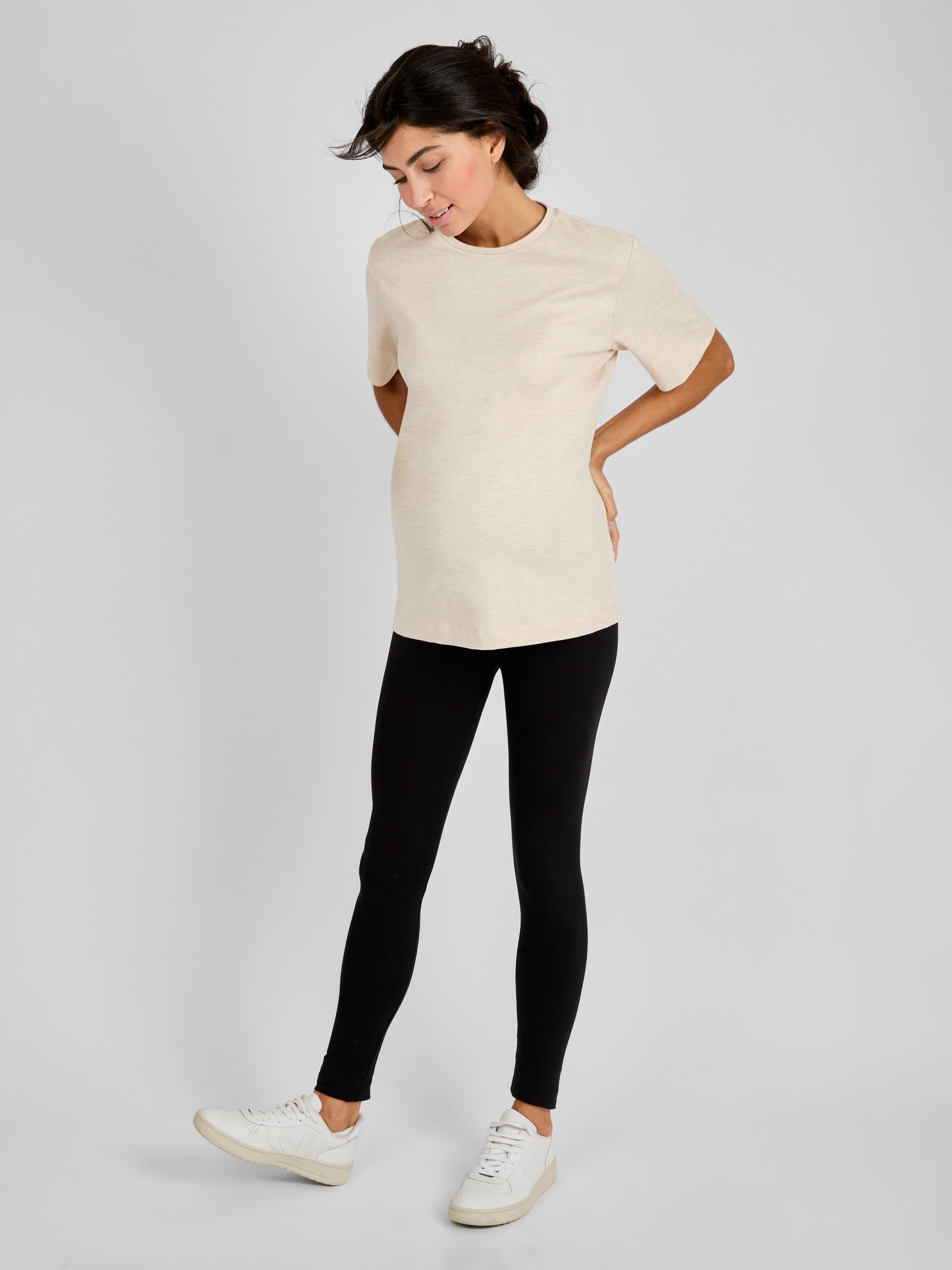 Oatmeal Oversized Boyfriend Maternity T-Shirt - Image 3 of 4