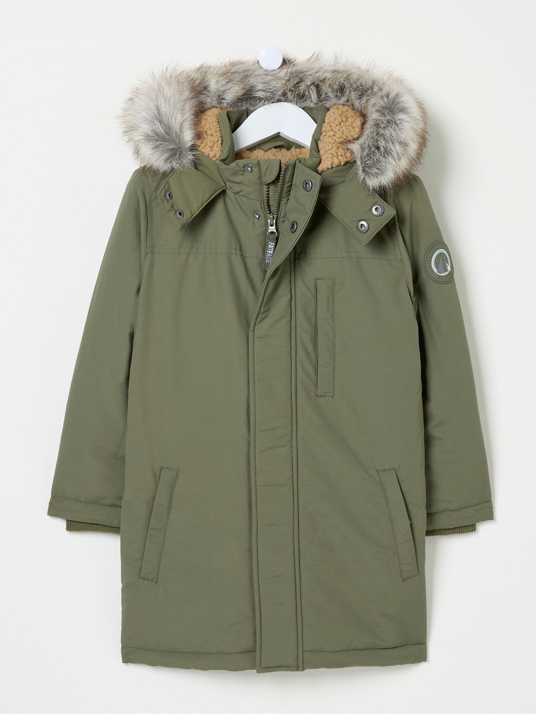 Easdale Khaki Green Hooded Parka Jacket - Image 6 of 6