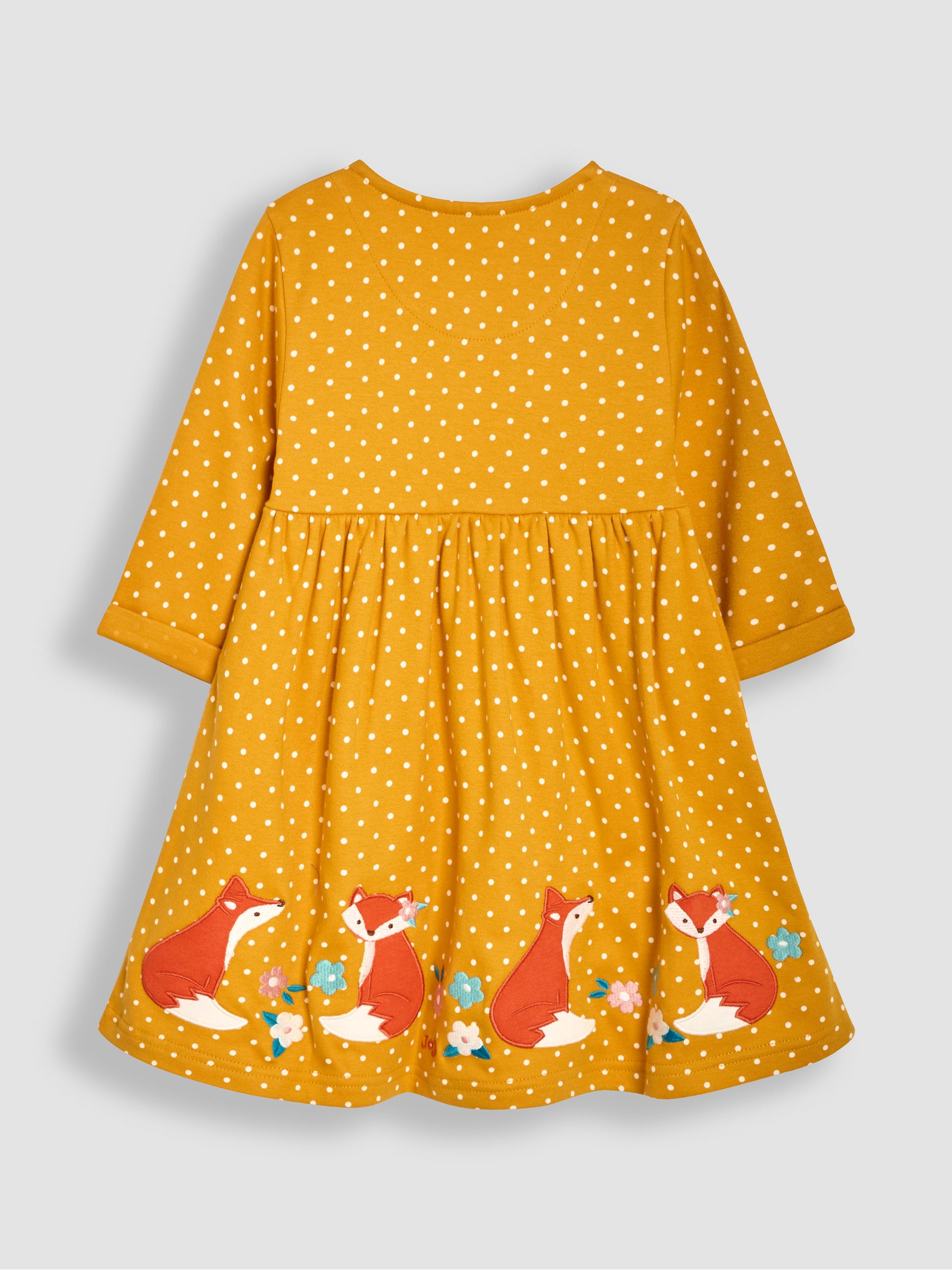 Mustard Fox Appliqué Button Front Dress - Image 2 of 3
