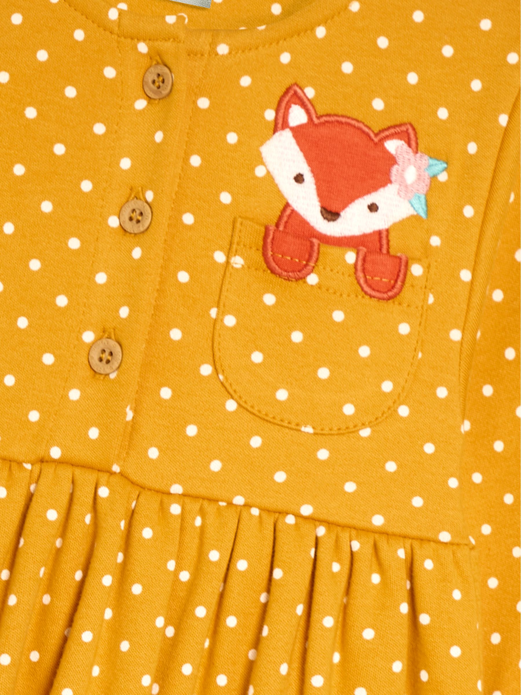 Mustard Fox Appliqué Button Front Dress - Image 3 of 3