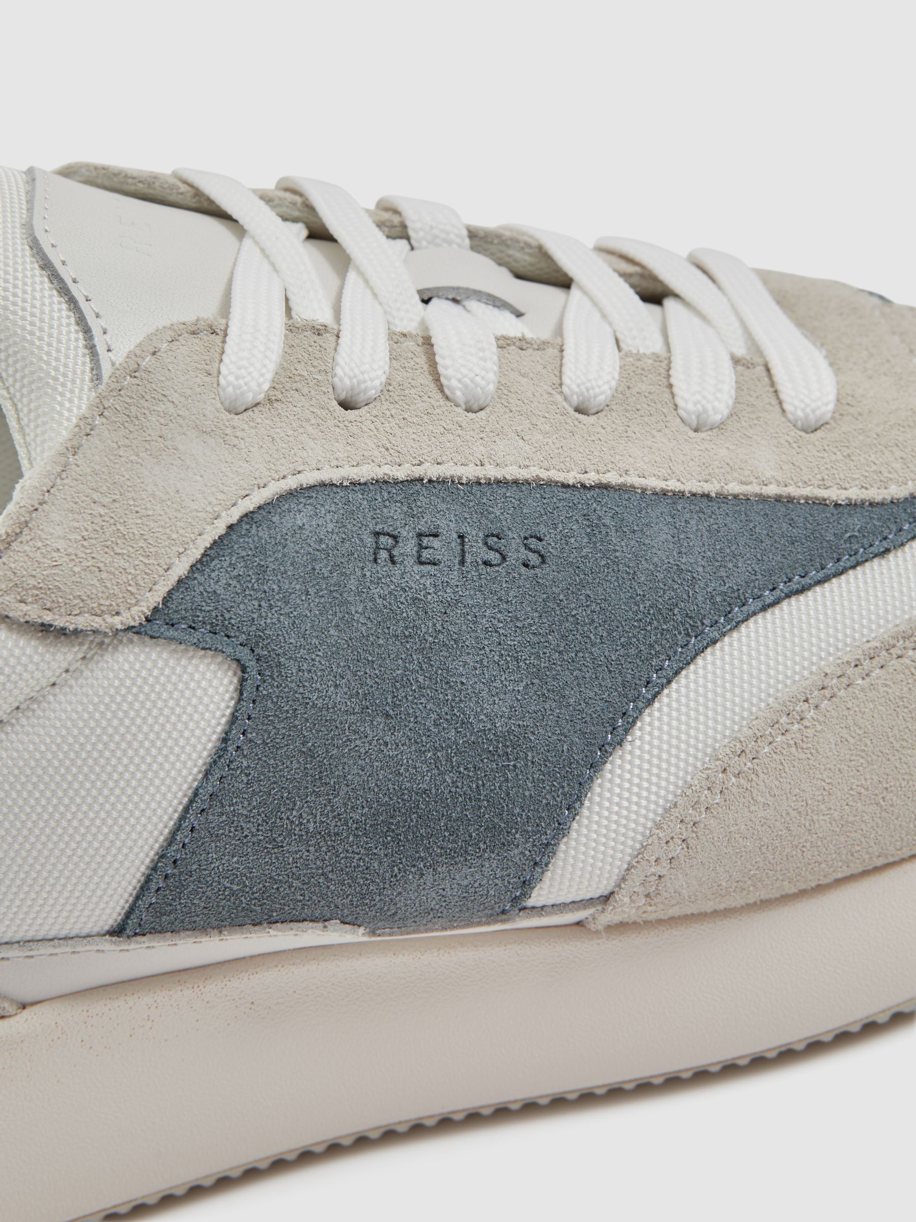 Leather Suede Running Trainers in Afb/Stone - Image 5 of 5