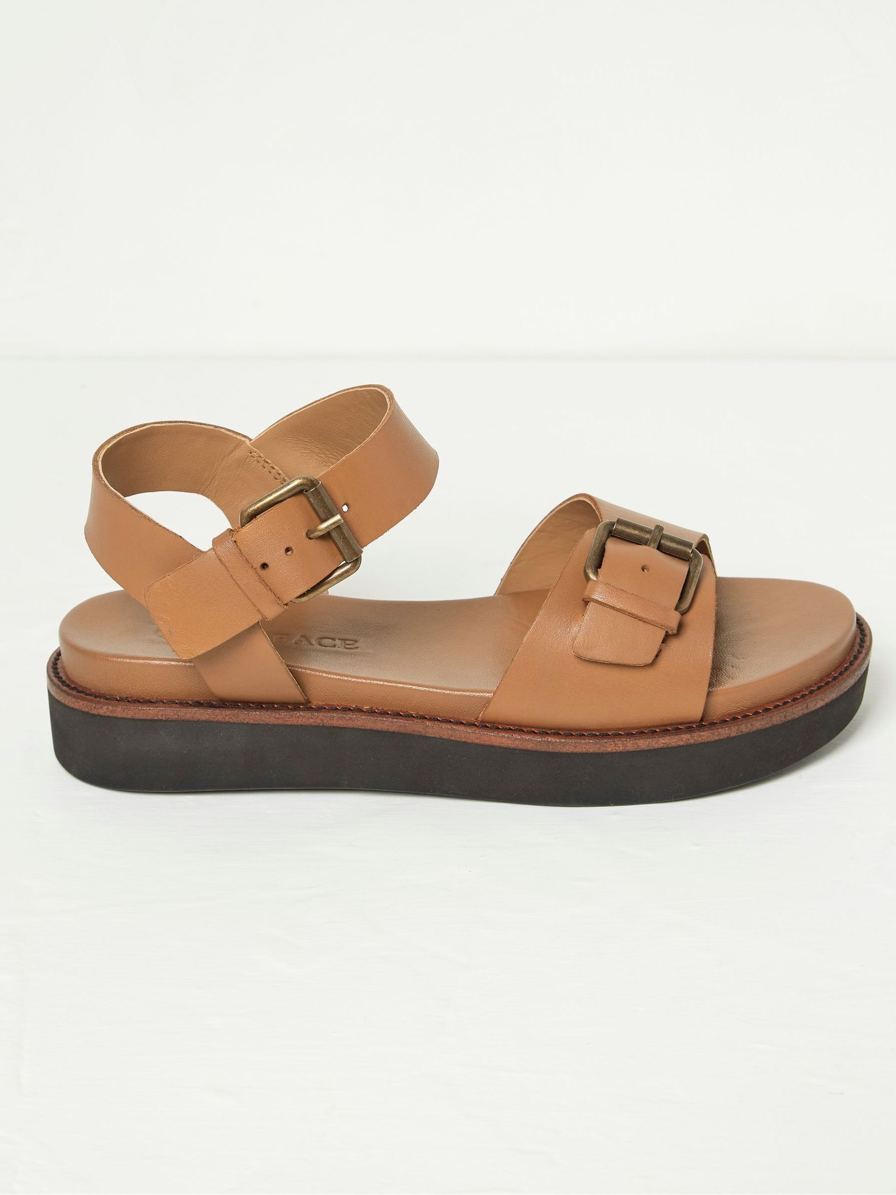Ambie Natural Flatform Buckle Sandals - Image 1 of 3