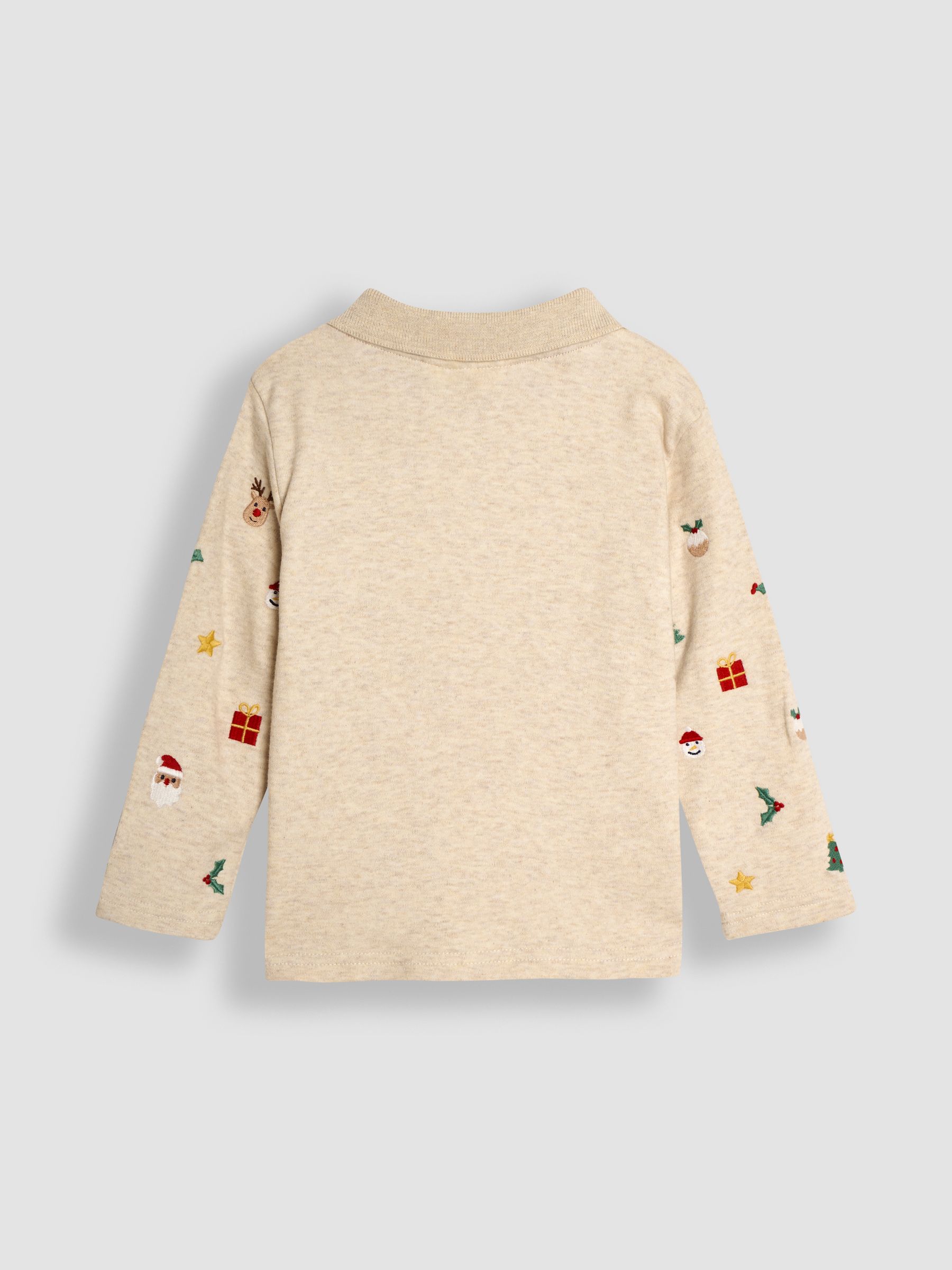 Natural Christmas Embroidered Polo Shirt - Image 5 of 6