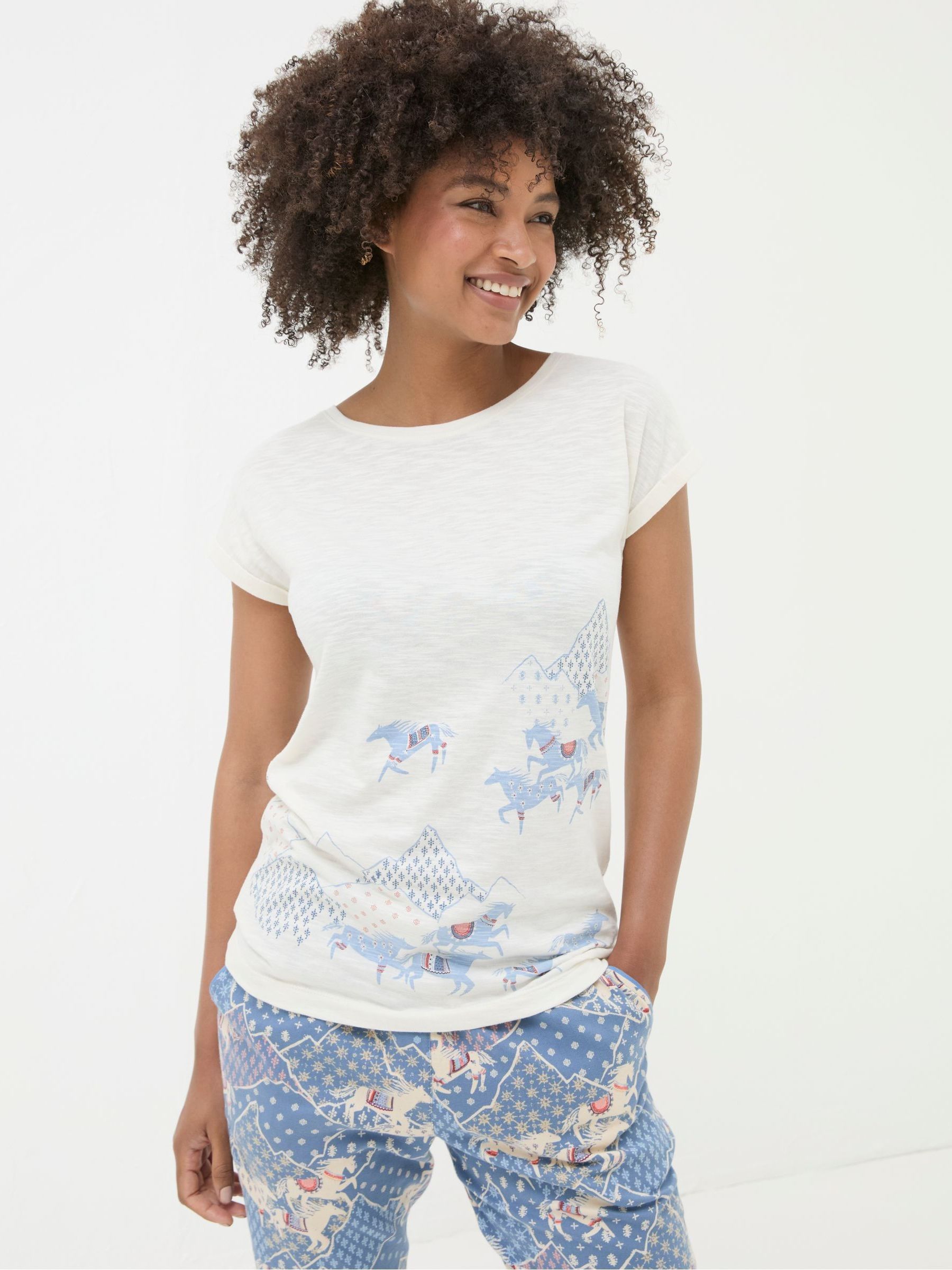 Cora Blue Horse Pyjama Bottoms - Image 3 of 3