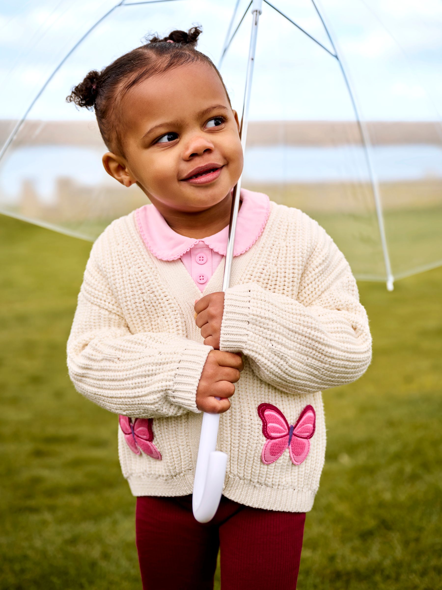 Cream Butterfly Crochet Pocket Cardigan - Image 1 of 5