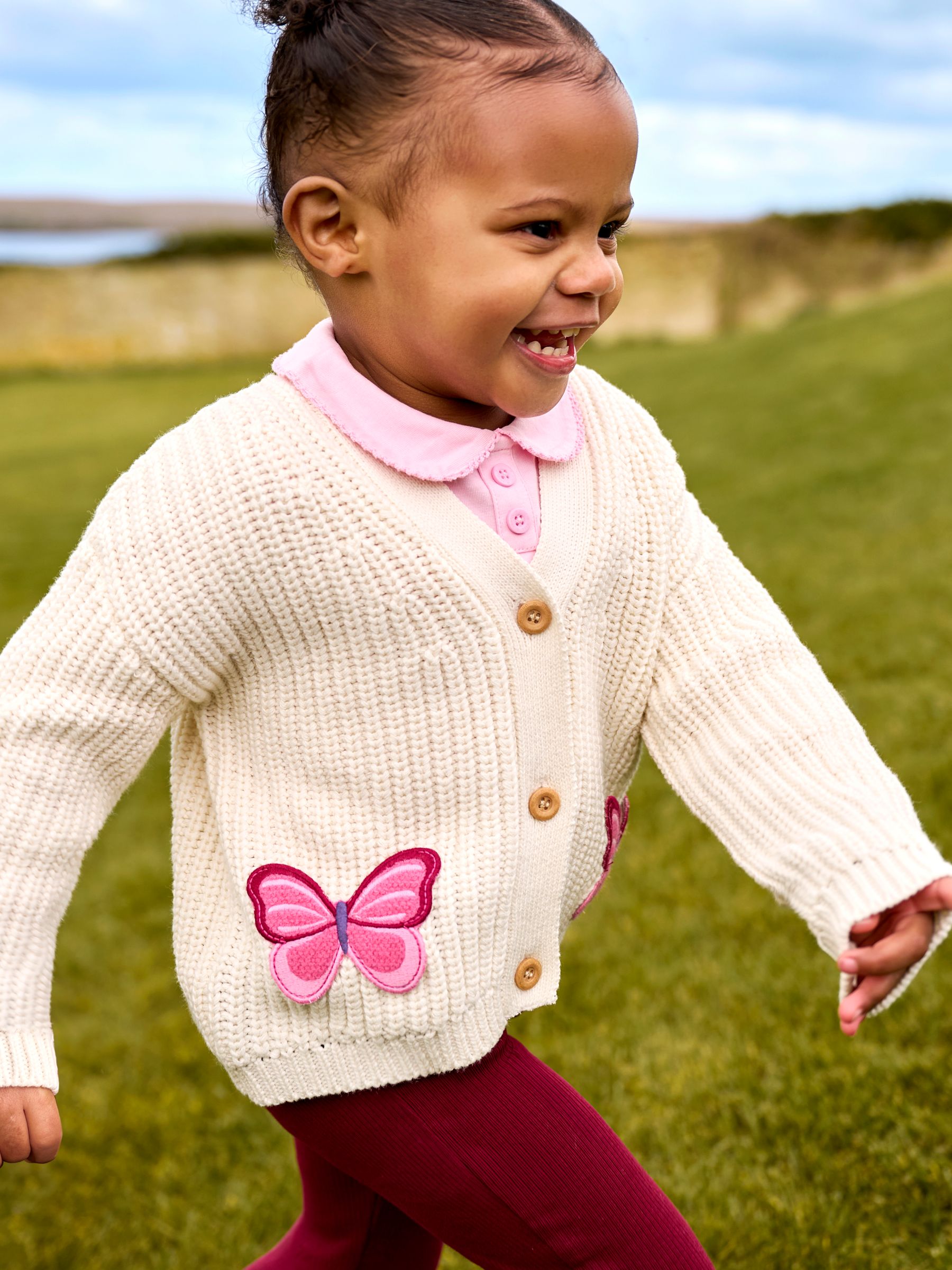 Cream Butterfly Crochet Pocket Cardigan - Image 2 of 5